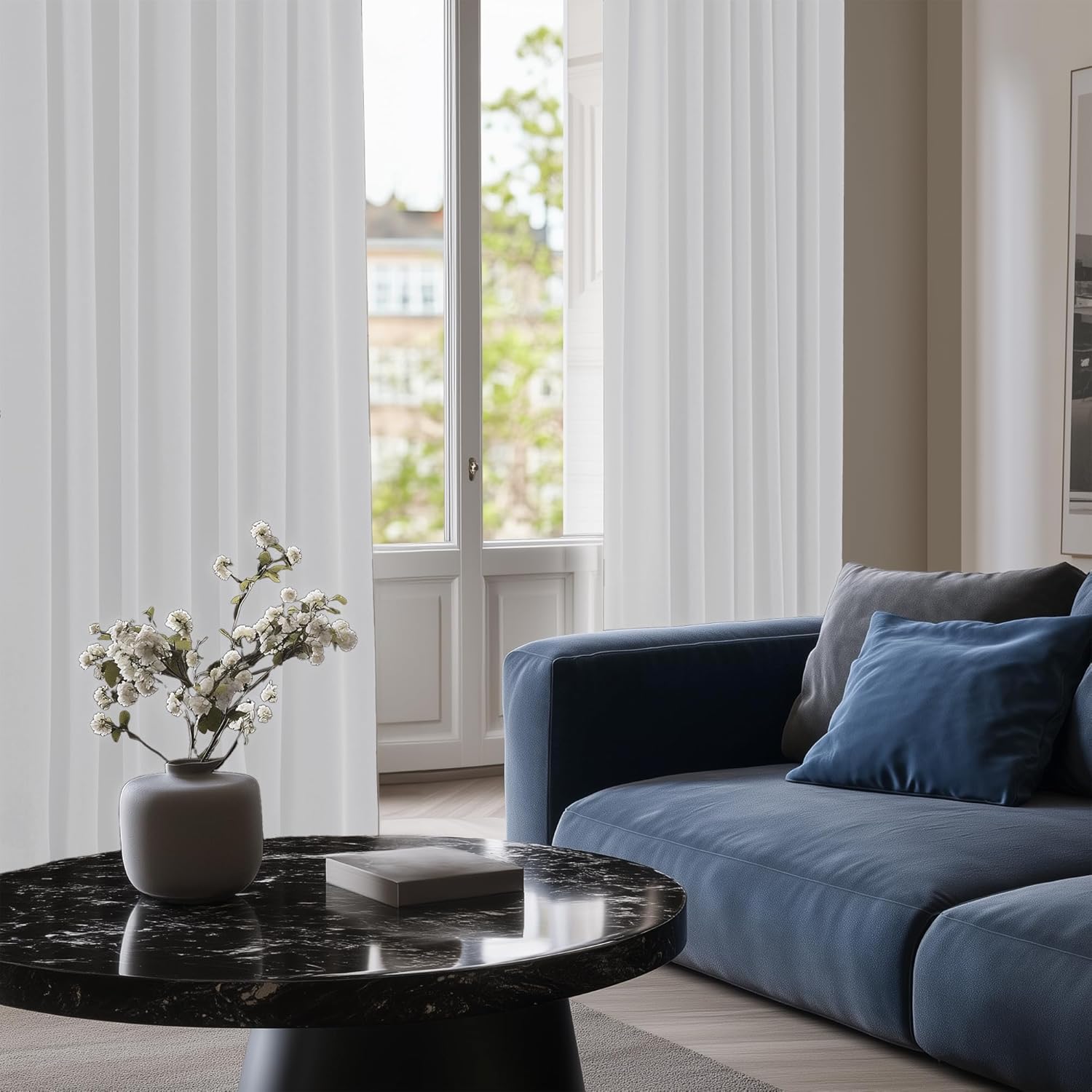 Thumbnail 5 de Deconovo Tende oscuranti per interni con anelli, 2 pezzi 140x270 cm, grigio perla