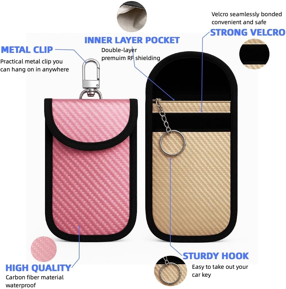 Thumbnail 4 de 3 Pack Faraday Pouch For Car Keys 9×14 cm
