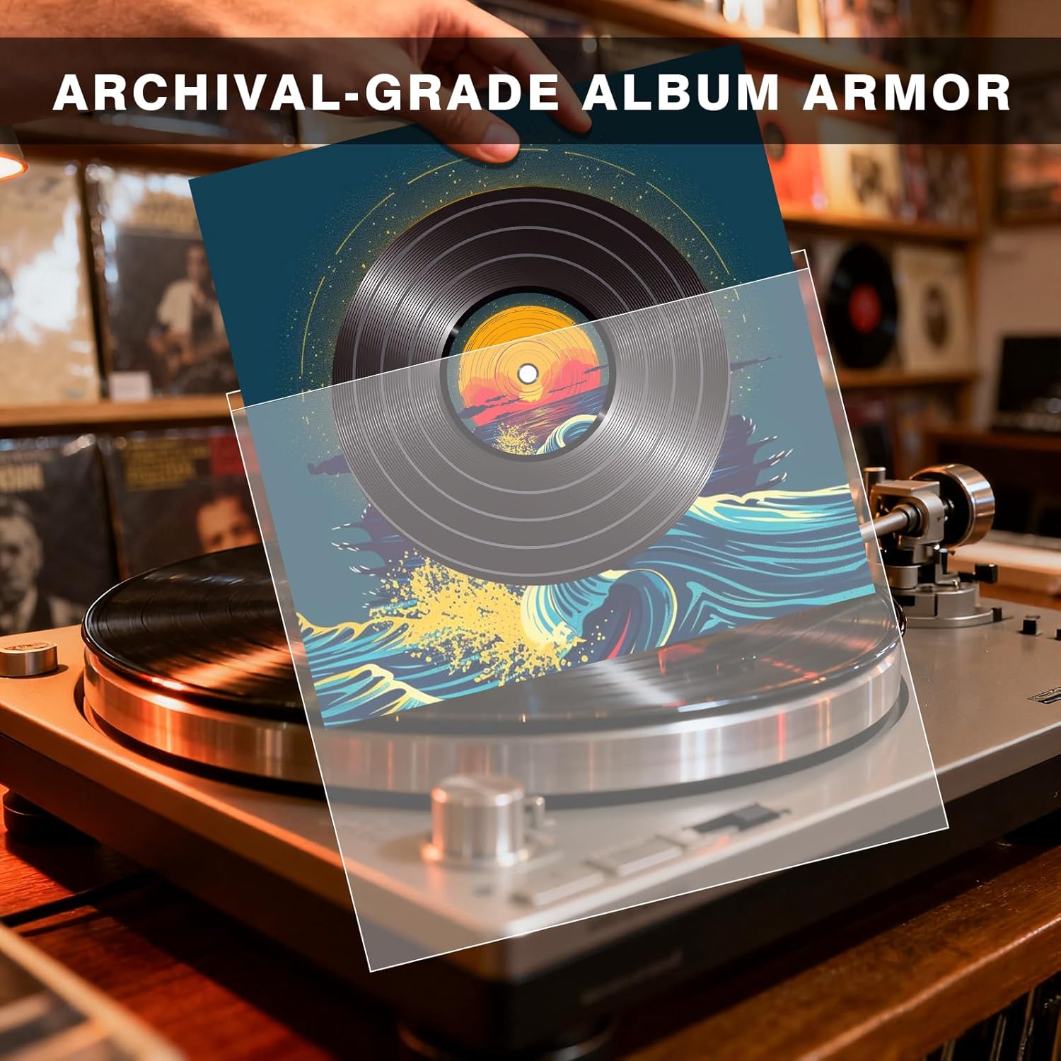 Thumbnail 5 de CARDARCHIVER 120 Pack Vinyl Record Sleeves Outer (12.75" x 12.75", 3 Mil) for 12" LPs