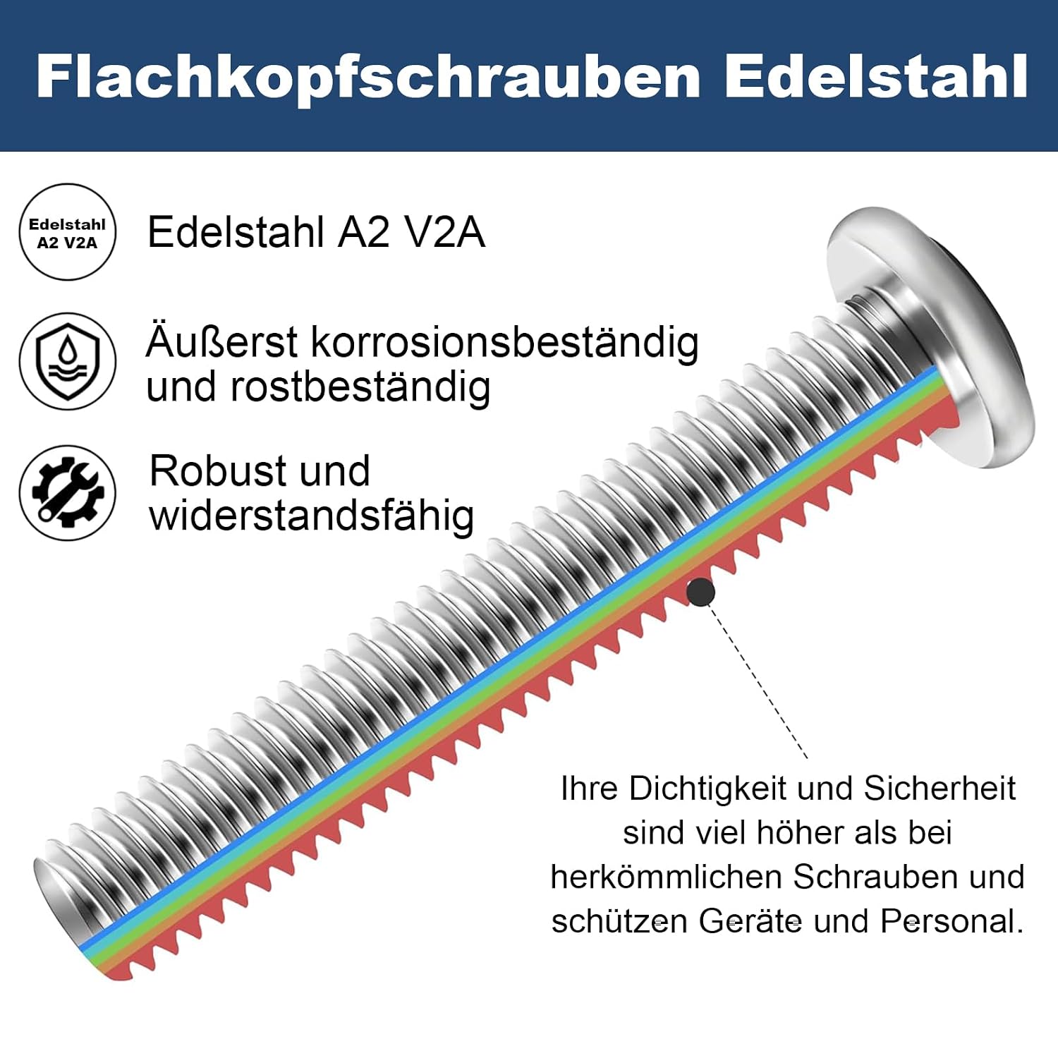 Detalle de M8 x16 mm Flachkopfschrauben 20er Set