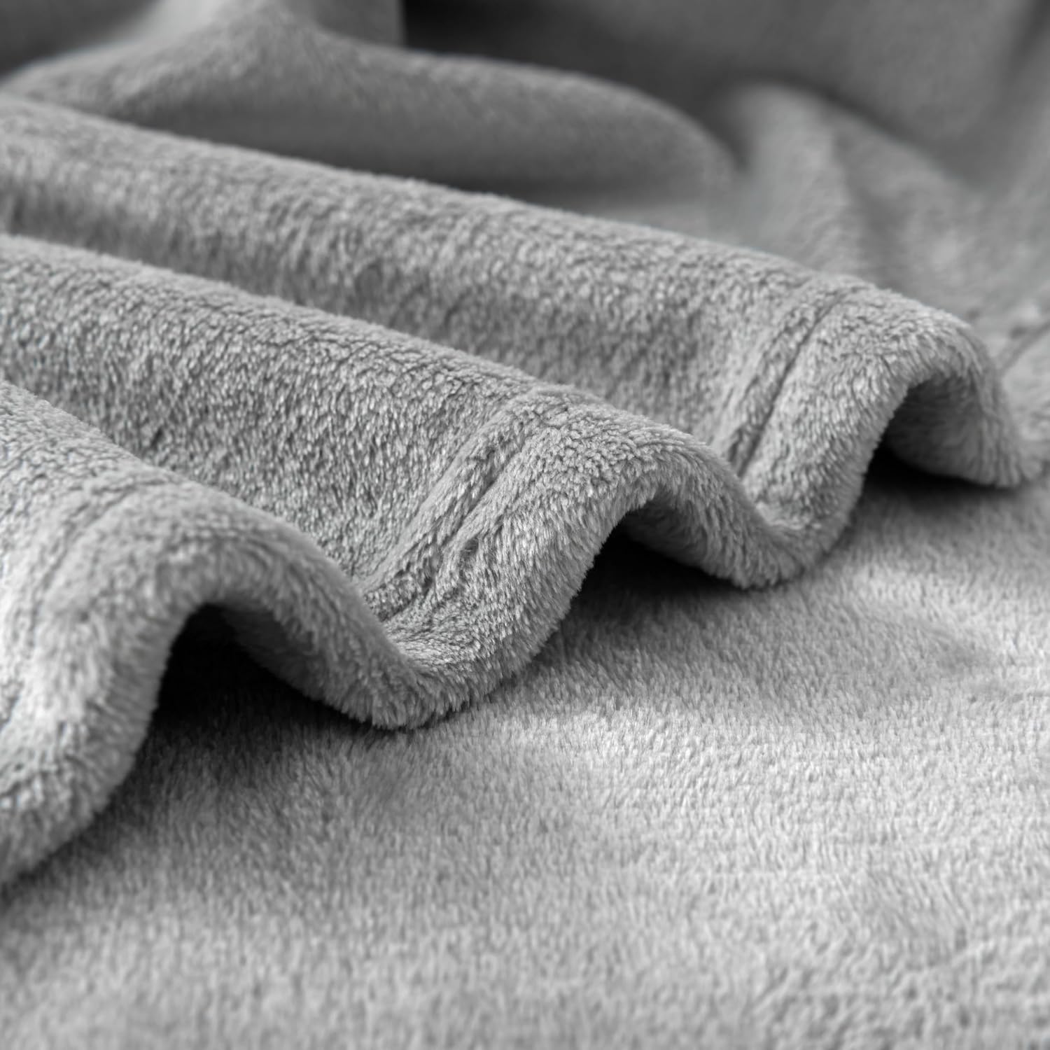 Detalle de Good Nite Plaid Coperta in Pile Singolo 150x200 cm grigio