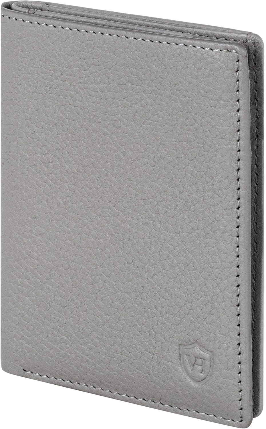 Detalle de VON HEESEN Herren-Leder-Geldbörse mit Münzfach und RFID-Schutz (Grau)