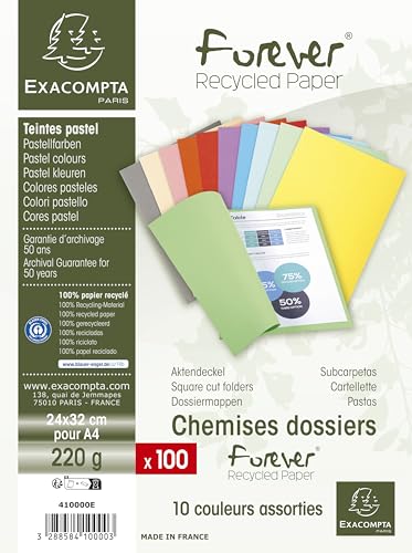 Detalle de Exacompta Subcarpeta cartulina DIN A4 220 g — paquete 100