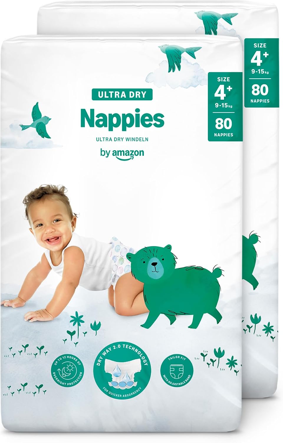 Detalle de By Amazon Pañales ultra-secos Talla 4+ 160 uds