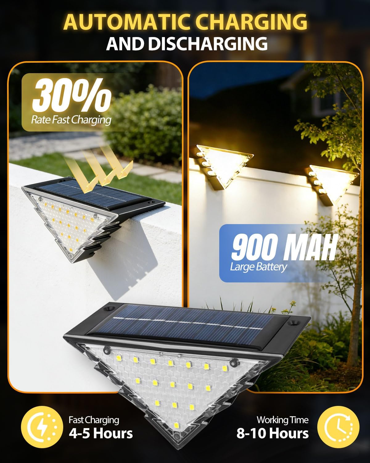 Thumbnail 2 de Airoieak Solar Stair Lights 4 Pack – Double‑Sided Outdoor Solar Lights for Steps and Boundaries