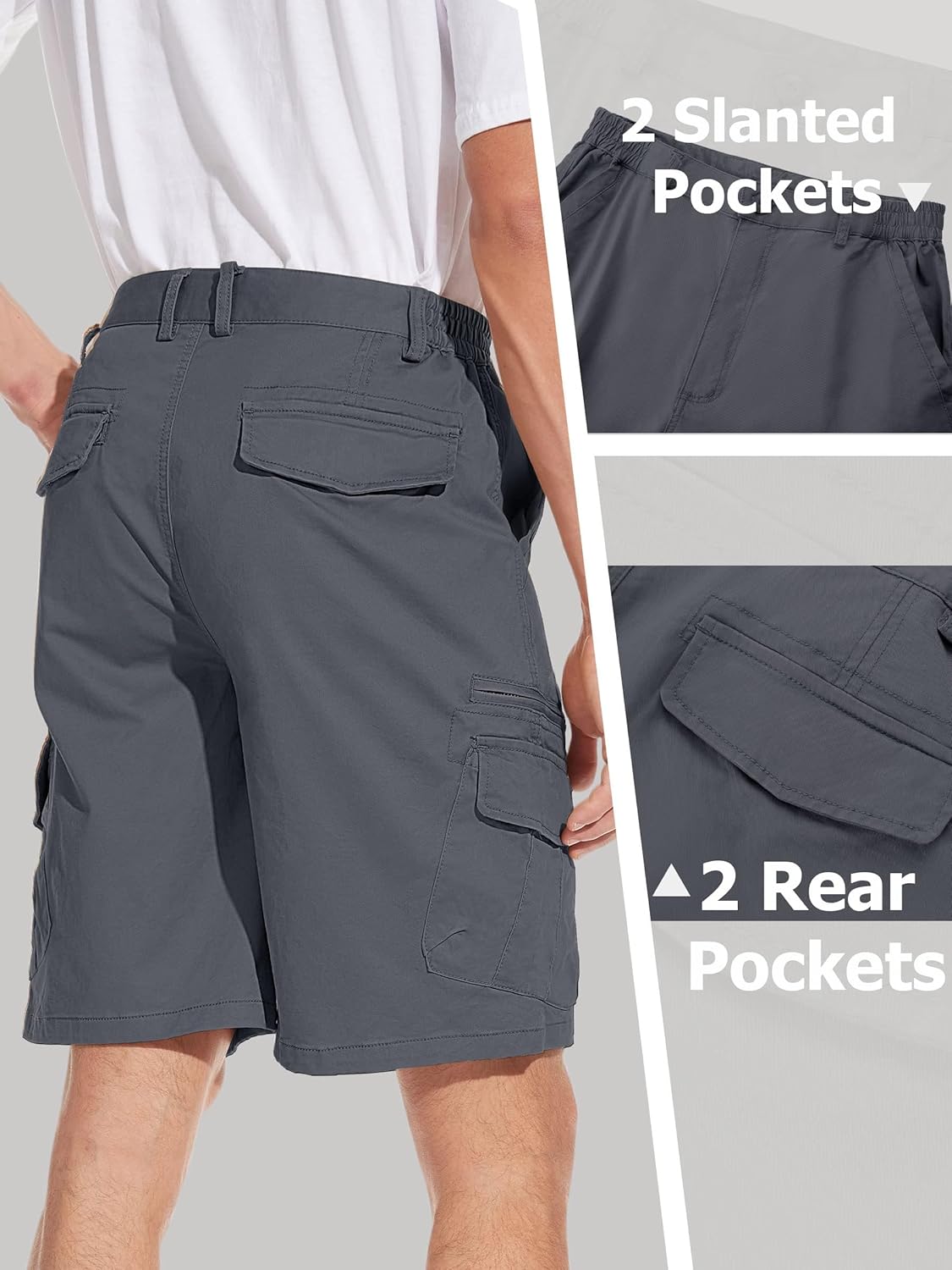 Thumbnail 4 de TACVASEN Men's Cargo Shorts with Elasticated Waist and 7 Pockets
