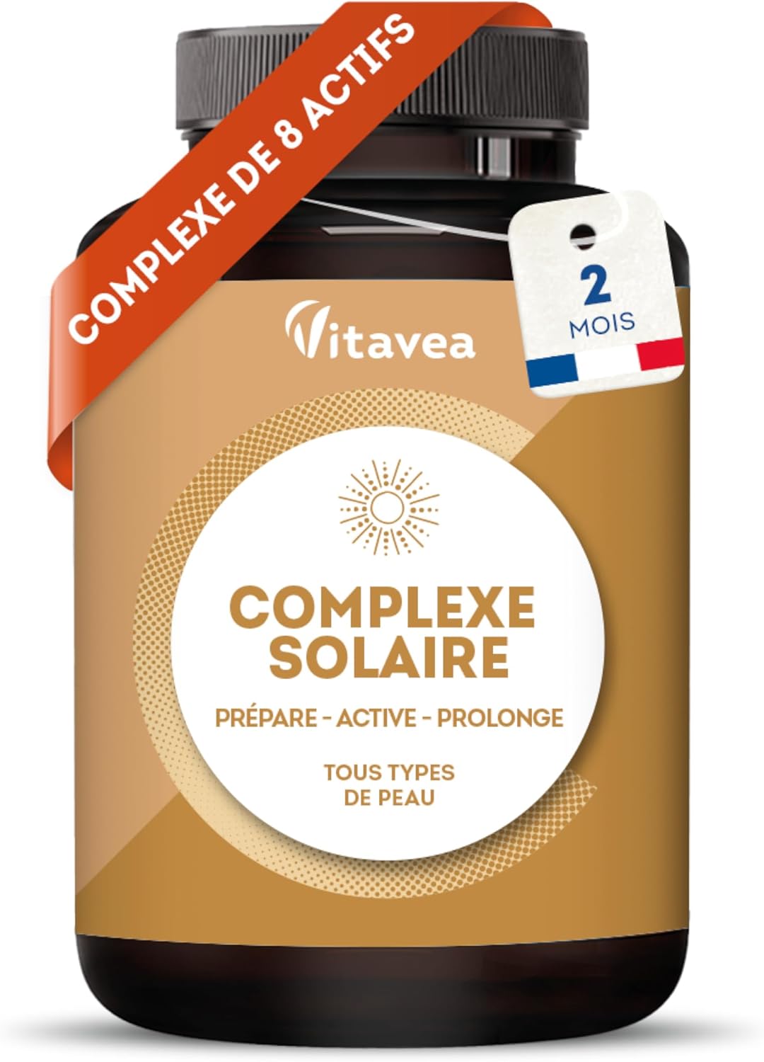 Vitavea Préparateur Solaire & Accélérateur de Bronzage – Hâle naturel et uniforme (60 gélules)