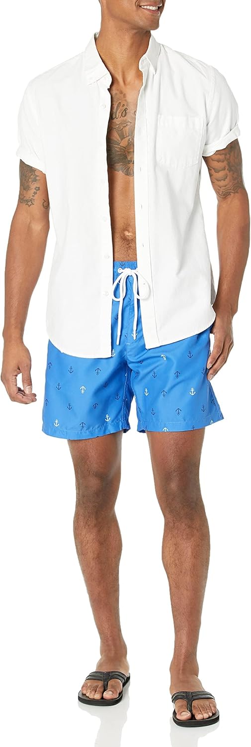 Thumbnail 4 de Herren-Badehose von Amazon Essentials mit Netzfutter, Taschen und Kordelzug