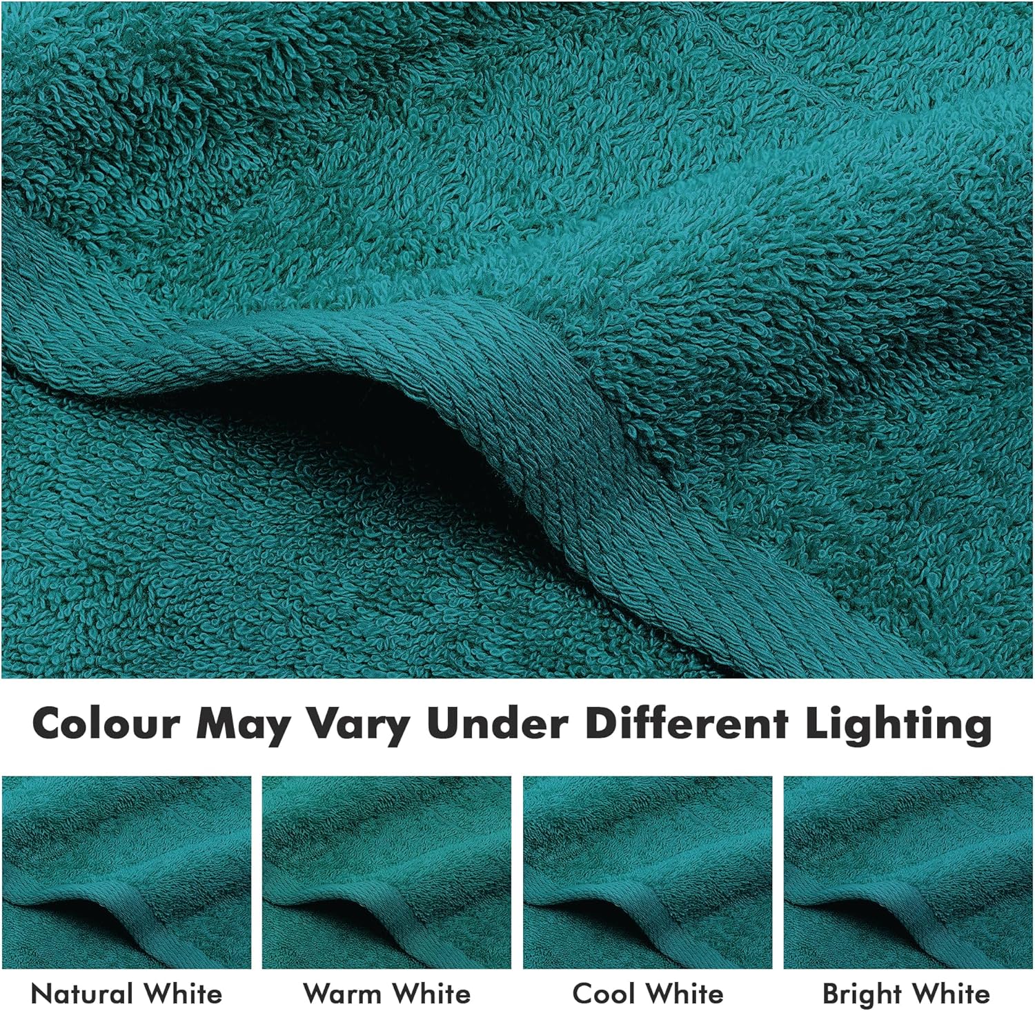 Thumbnail 4 de Novo Home Hand Towels for Bathroom – 100% Cotton, Pack of 6 (50x85cm) in Teal