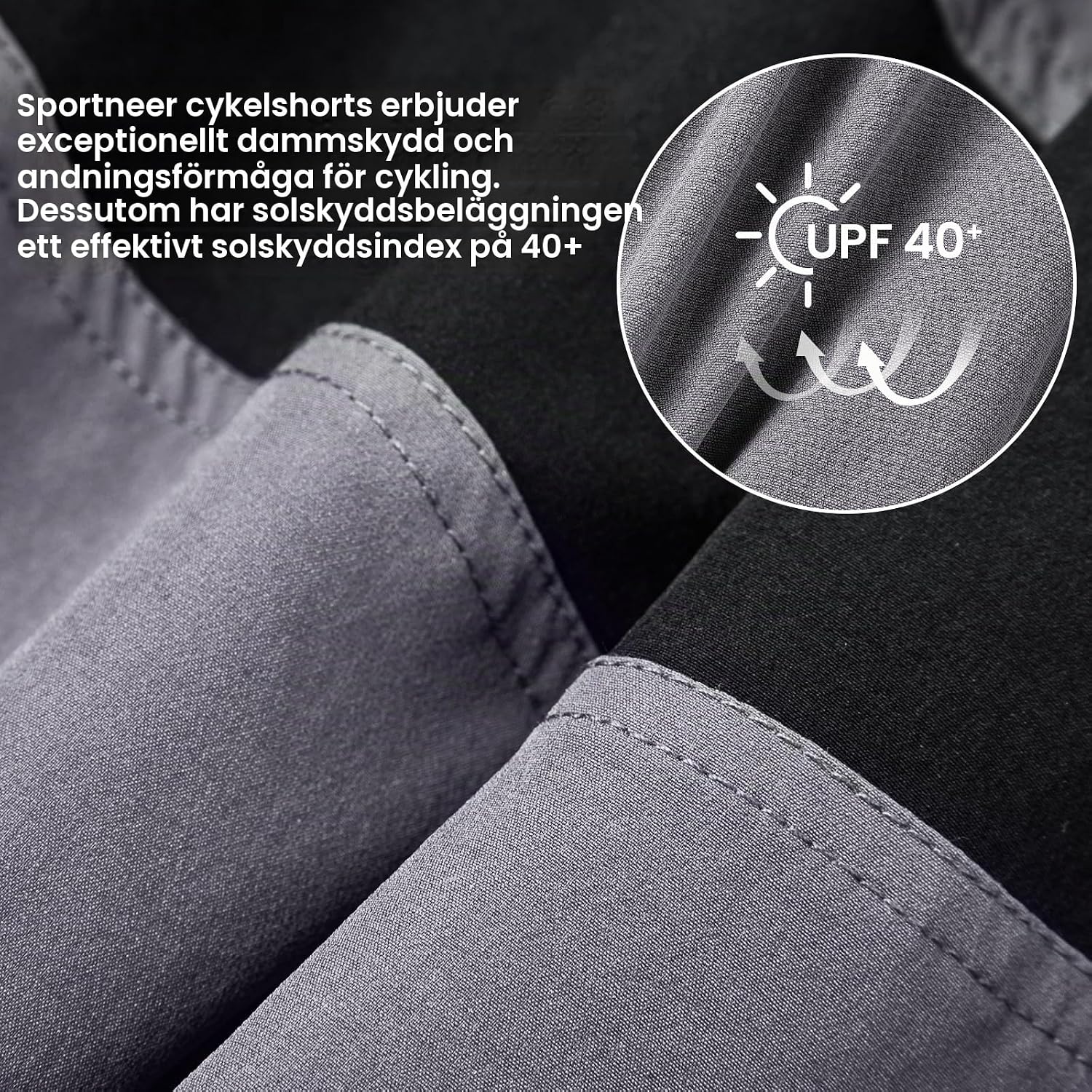 Thumbnail 6 de Sportneer cykelshorts för män med 3D-vaddering, UPF 50+ och fickor