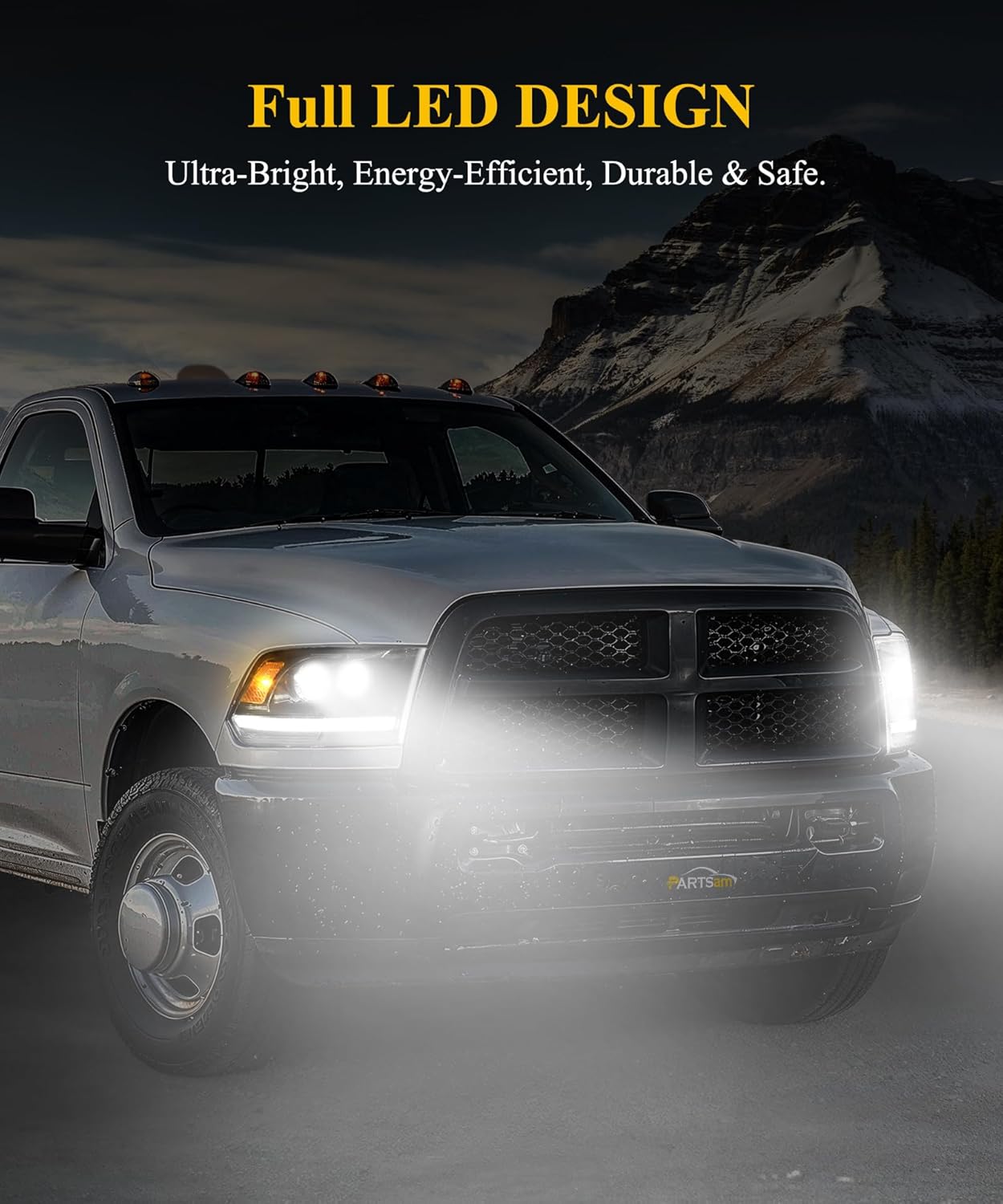 Thumbnail 1 de Partsam Full LED Headlights Assembly (DOT Approved) for 2009-2018 Ram 1500/2500/3500, Dual Projector LED Pair