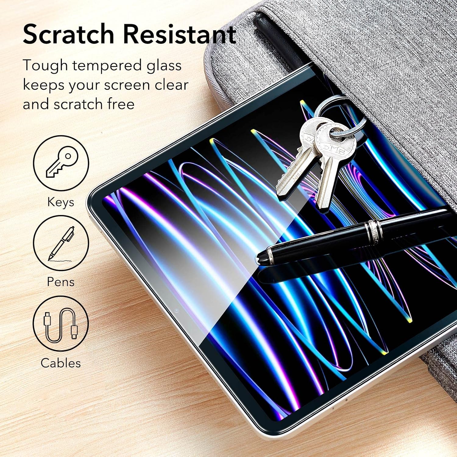 Detalle de ESR tempered-glass screen protector for iPad Pro 11-inch (2022/2021/2020/2018) & iPad Air 5/4 (2022/2020) – 2 pack with alignment frame