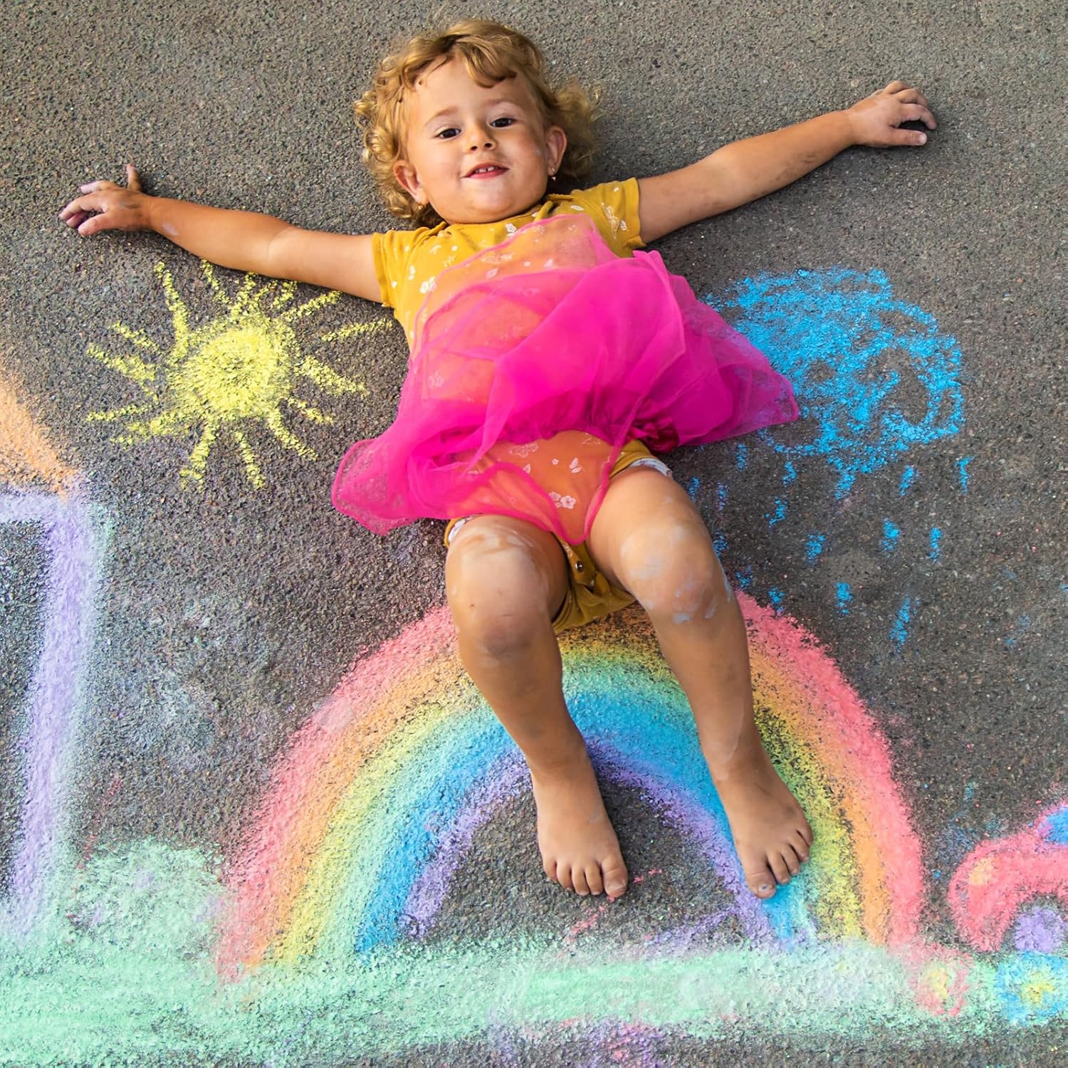 Thumbnail 3 de 200PCS Washable Sidewalk Chalks Set (20 Colors) — Jumbo Washable Sidewalk Chalk for Kids, Outdoor Drawing & Blackboard Art