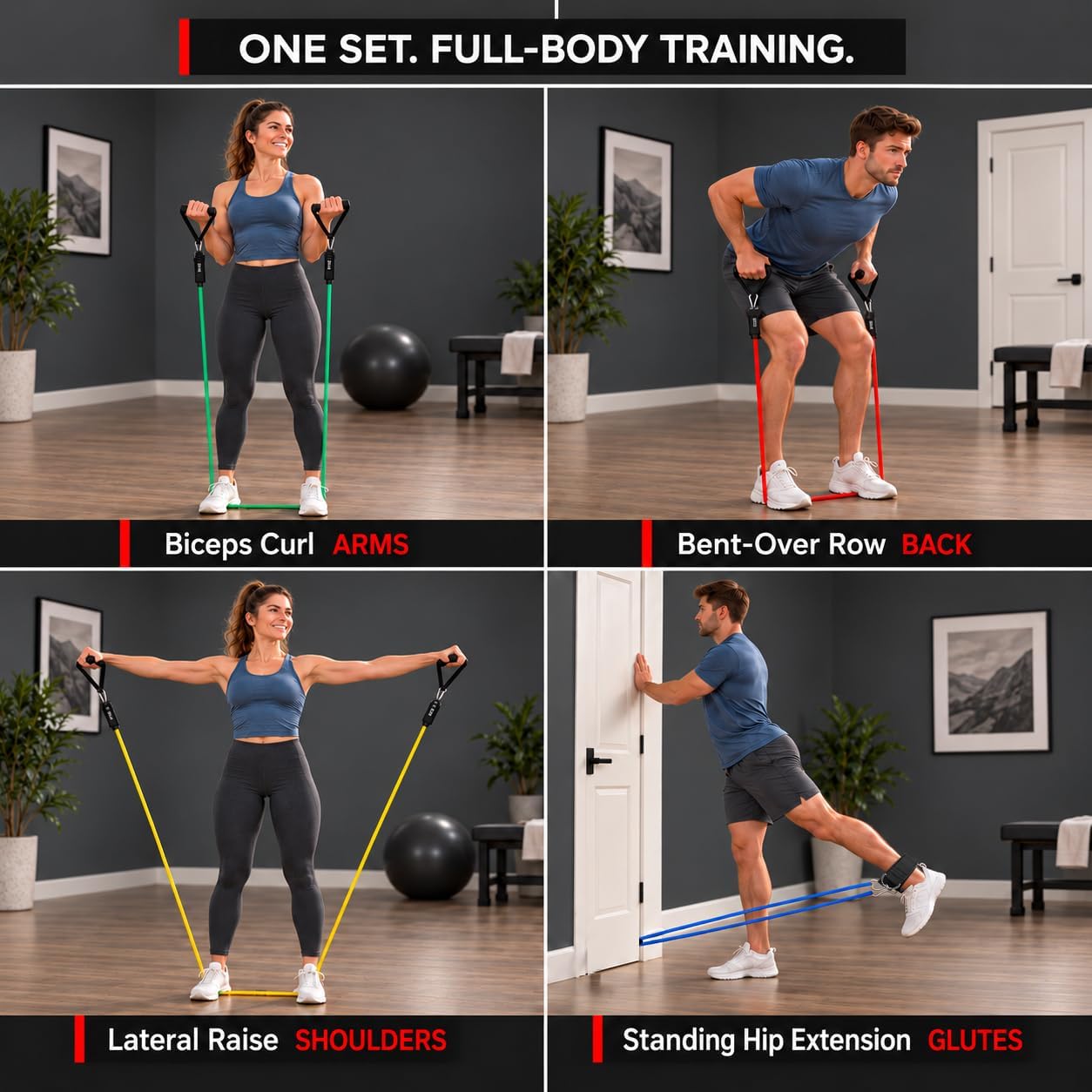 Detalle 2 de VEICK Resistance Bands 150 lbs set