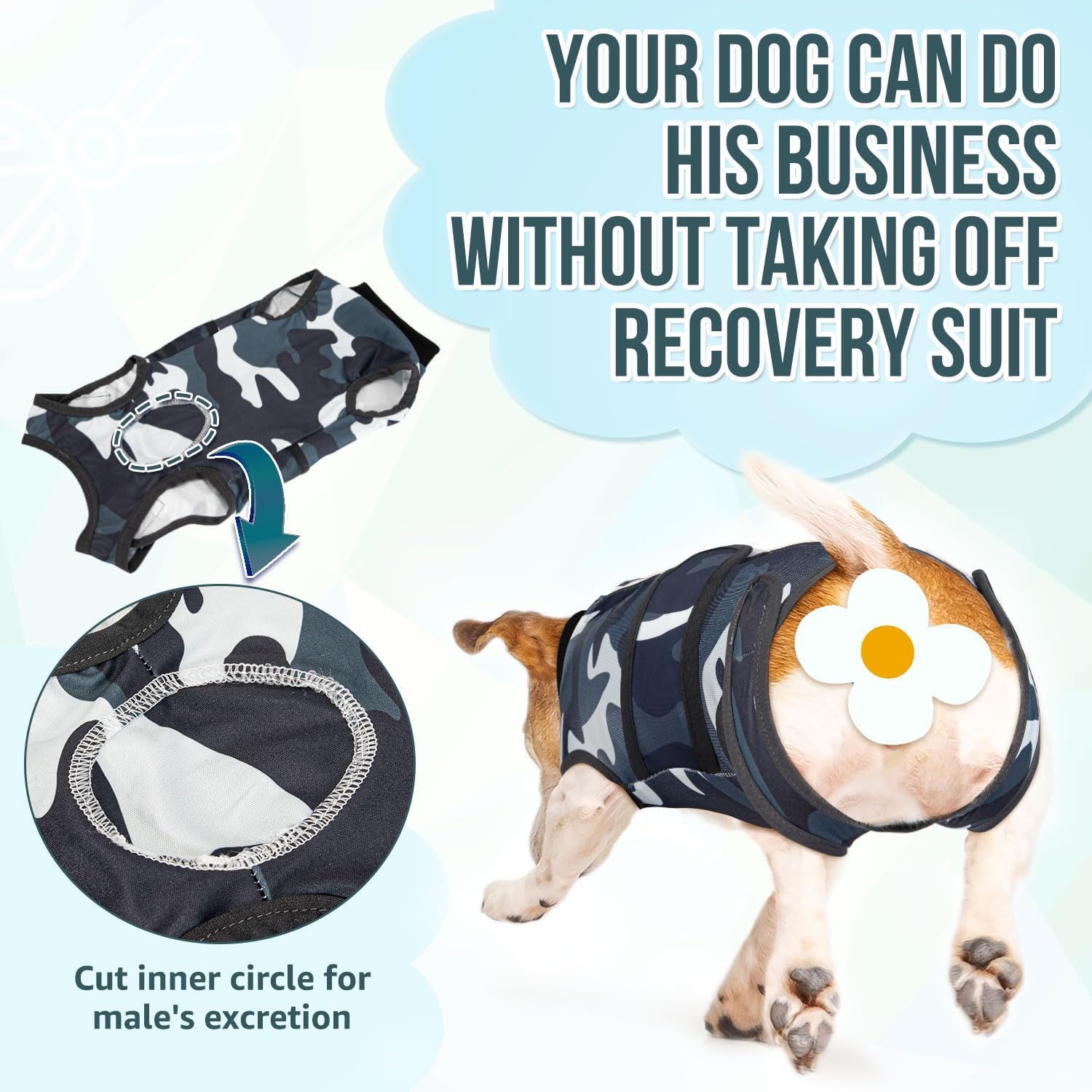 Detalle de Dog Surgery Recovery Suit 4XL with zipper