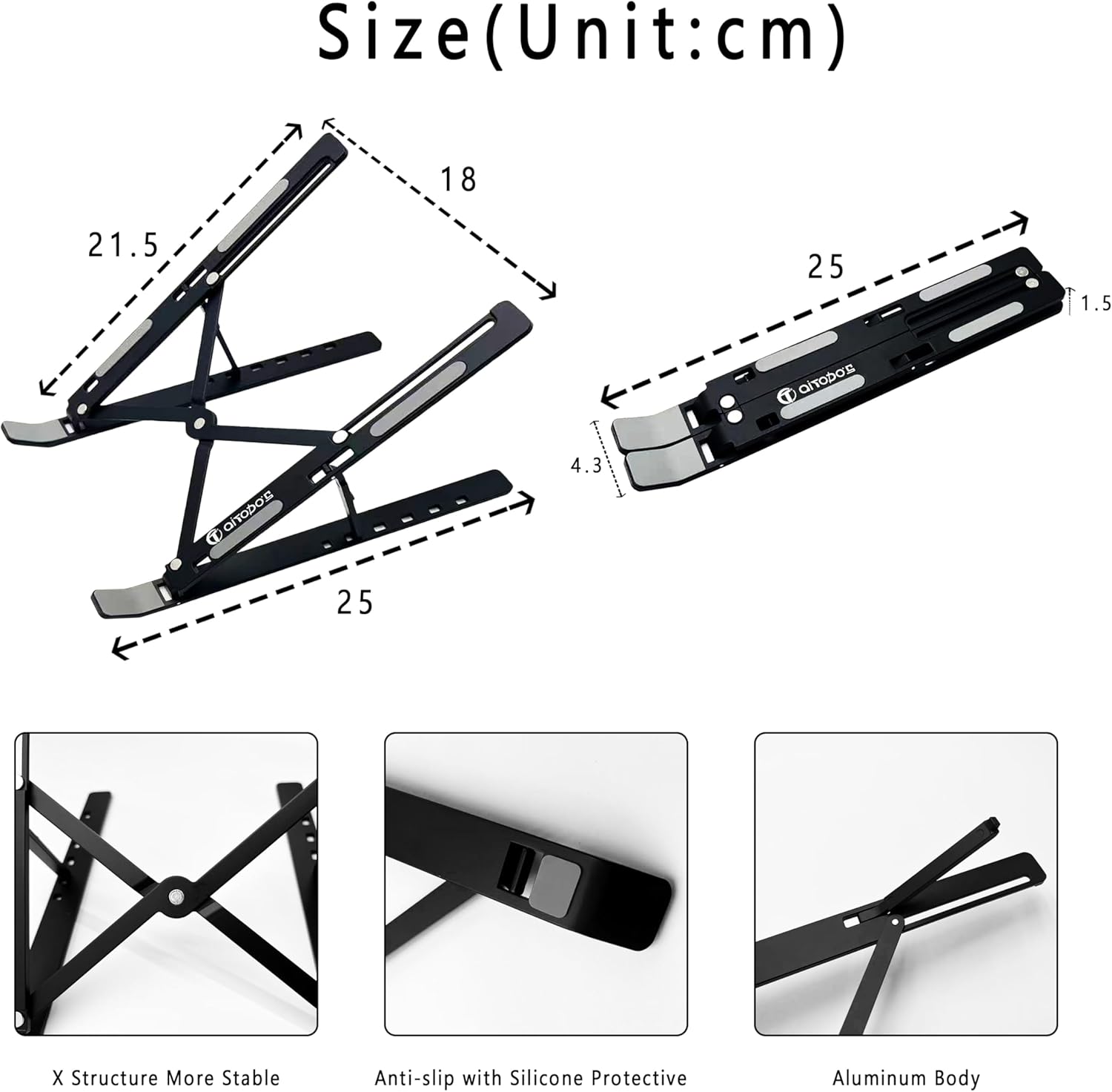 Thumbnail 1 de AiTodos Supporto Portatile per Laptop – Dock in alluminio, 6 posizioni, ventilazione e base antiscivolo