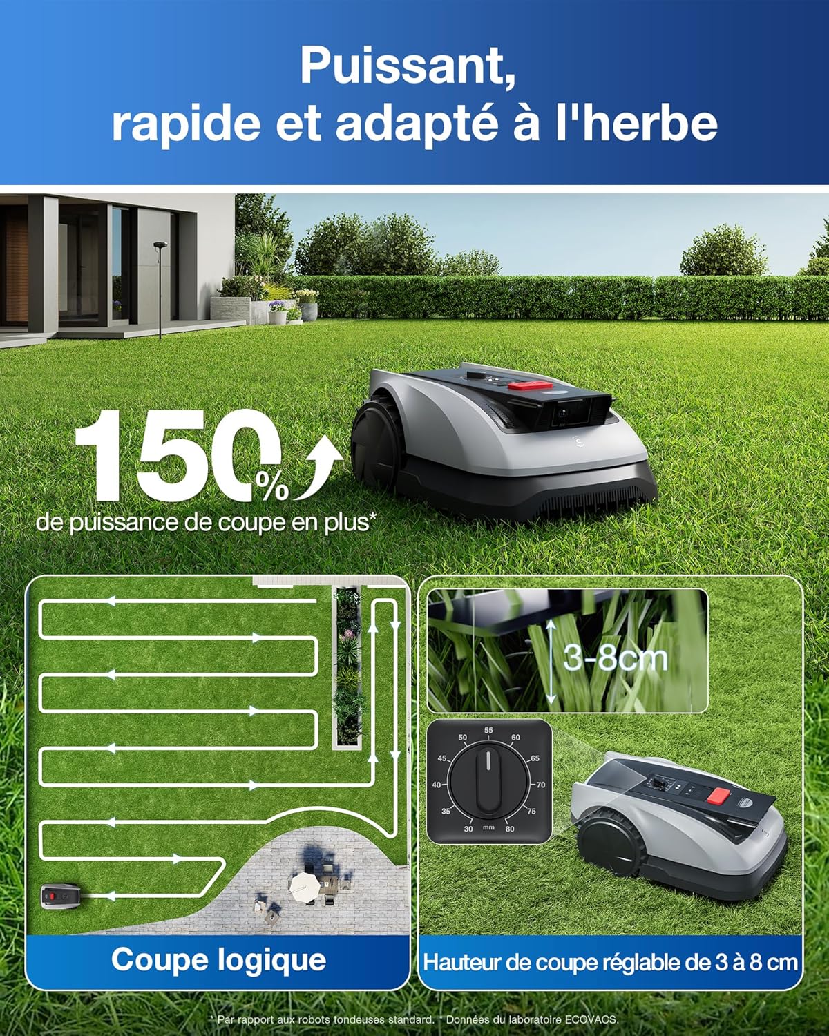 Thumbnail 6 de ECOVACS GOAT O600 RTK : robot tondeuse sans fil pour jusqu’à 600 m², navigation RTK + Vision