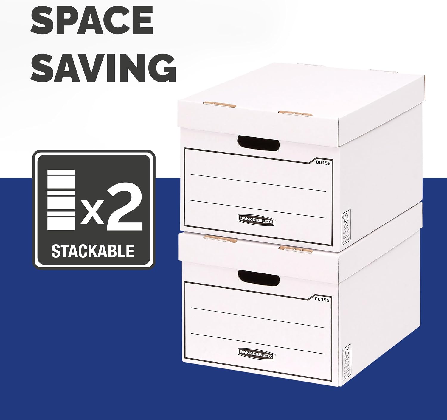 Thumbnail 2 de Fellowes Bankers Box Boîte de rangement empilable mult-usage – lot de 10 (Blanc)