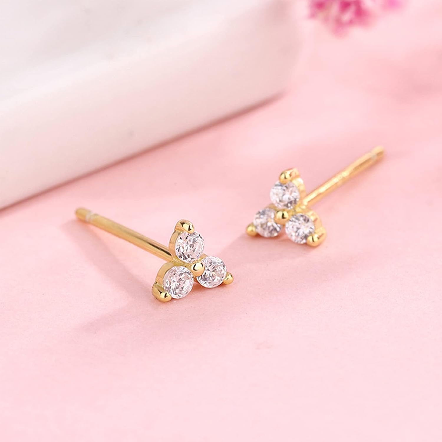 Thumbnail 6 de MASOP Ohrstecker Silber Gold Rosegold Set (Silber 925, Zirkonia) – 3 Paar mit 3 / 4 / 5 mm