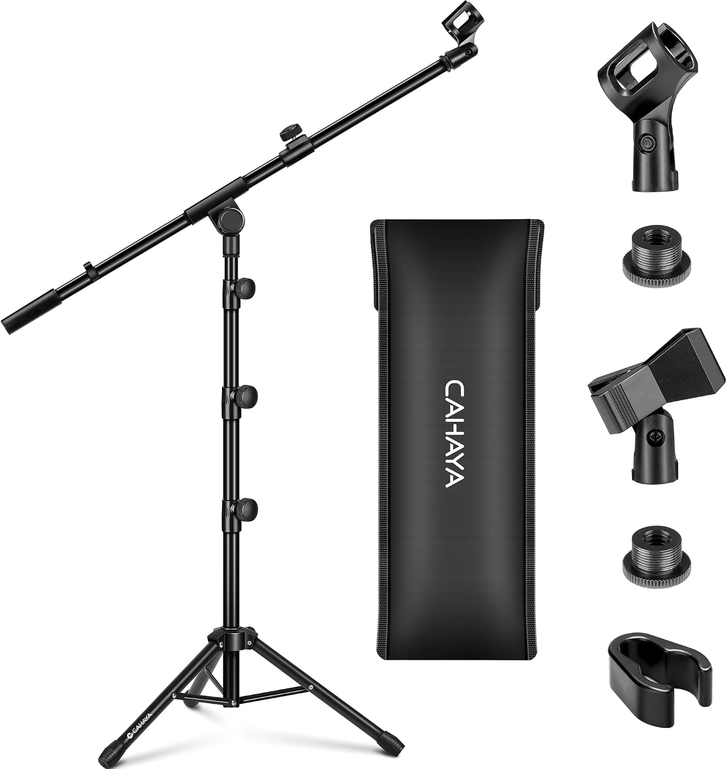 Detalle de CAHAYA CY0239 Adjustable Tripod Microphone Stand with Boom Arm and Carrying Bag