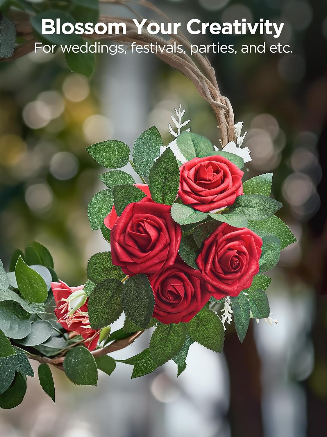 Thumbnail 5 de InnoGear 50-Piece Dark Red Foam Roses for Décor