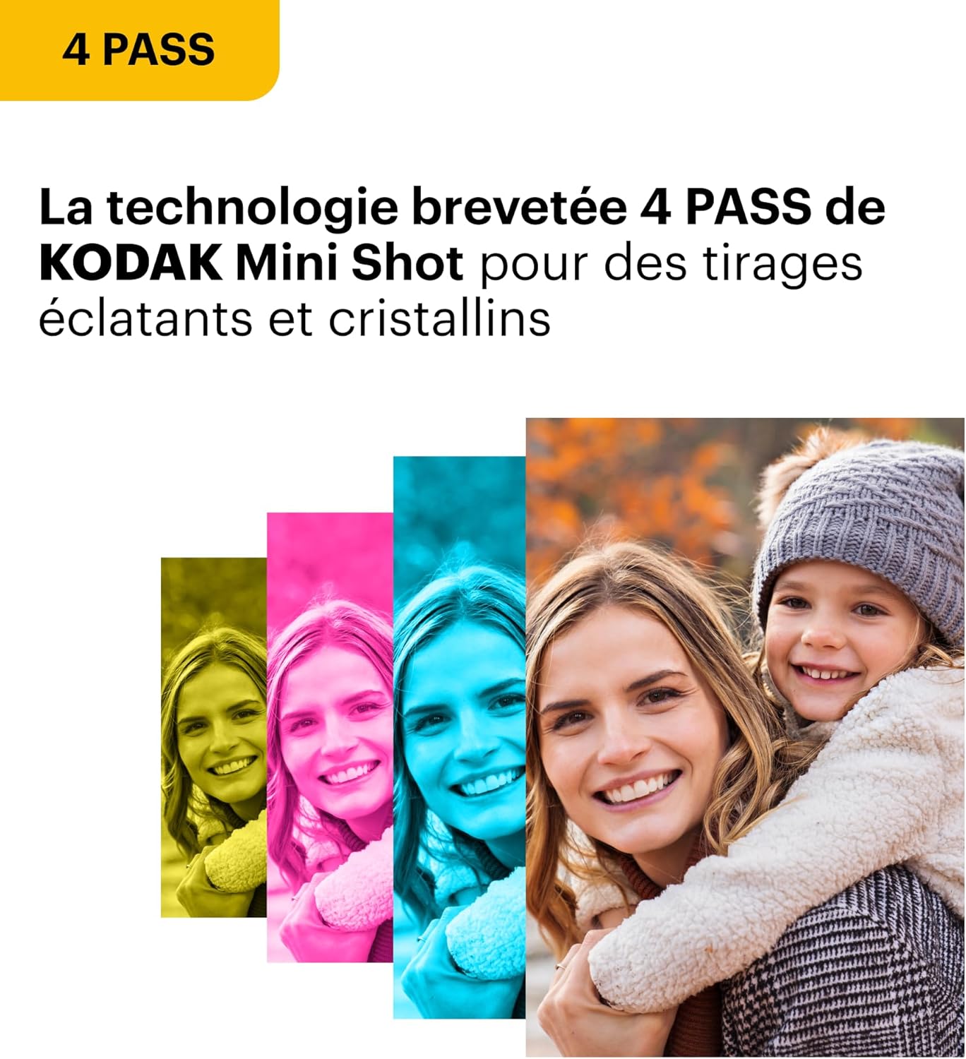 Thumbnail 3 de KODAK Mini Shot 2 Era 4PASS 2‑in‑1 : Appareil photo instantané et imprimante photo portable (Jaune, 38 feuilles)