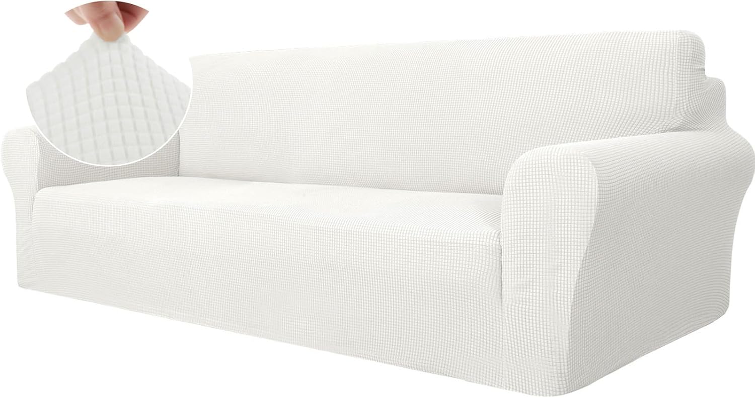 Detalle de Ystyle Housse Canapé 4 Places Extensible Blanc