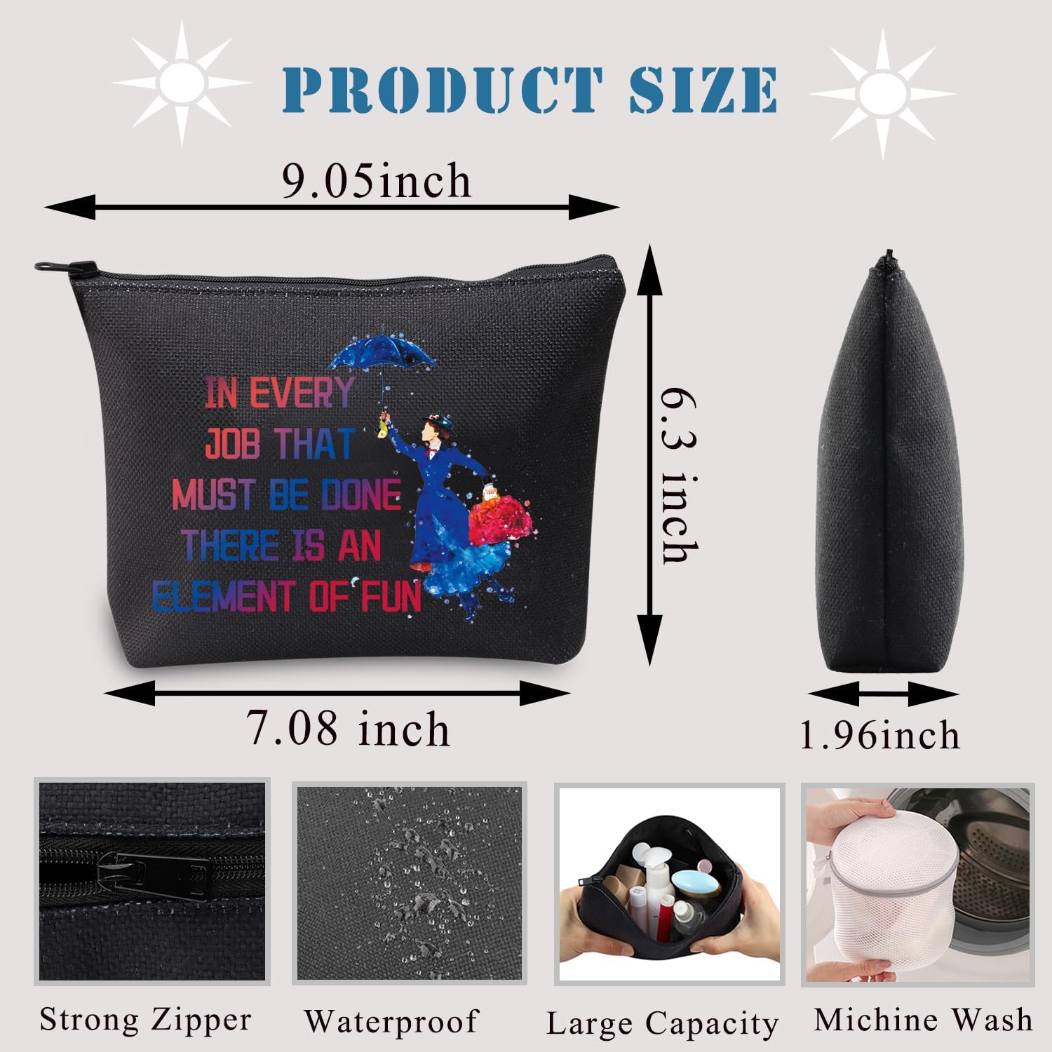 Thumbnail 1 de PLITI Mary Umbrella Makeup Bag: a functional vanity with a witty note