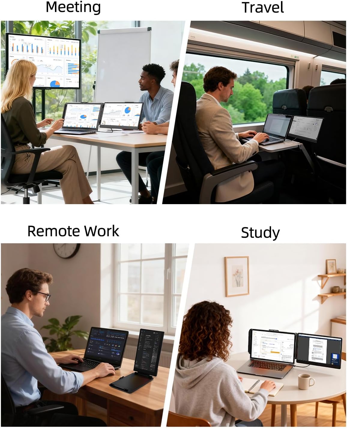 Thumbnail 6 de Laptop Screen Extender 14" FHD Dual Portable Monitor (IPS, 1080P) — Plug & Play Travel Screen for Laptops