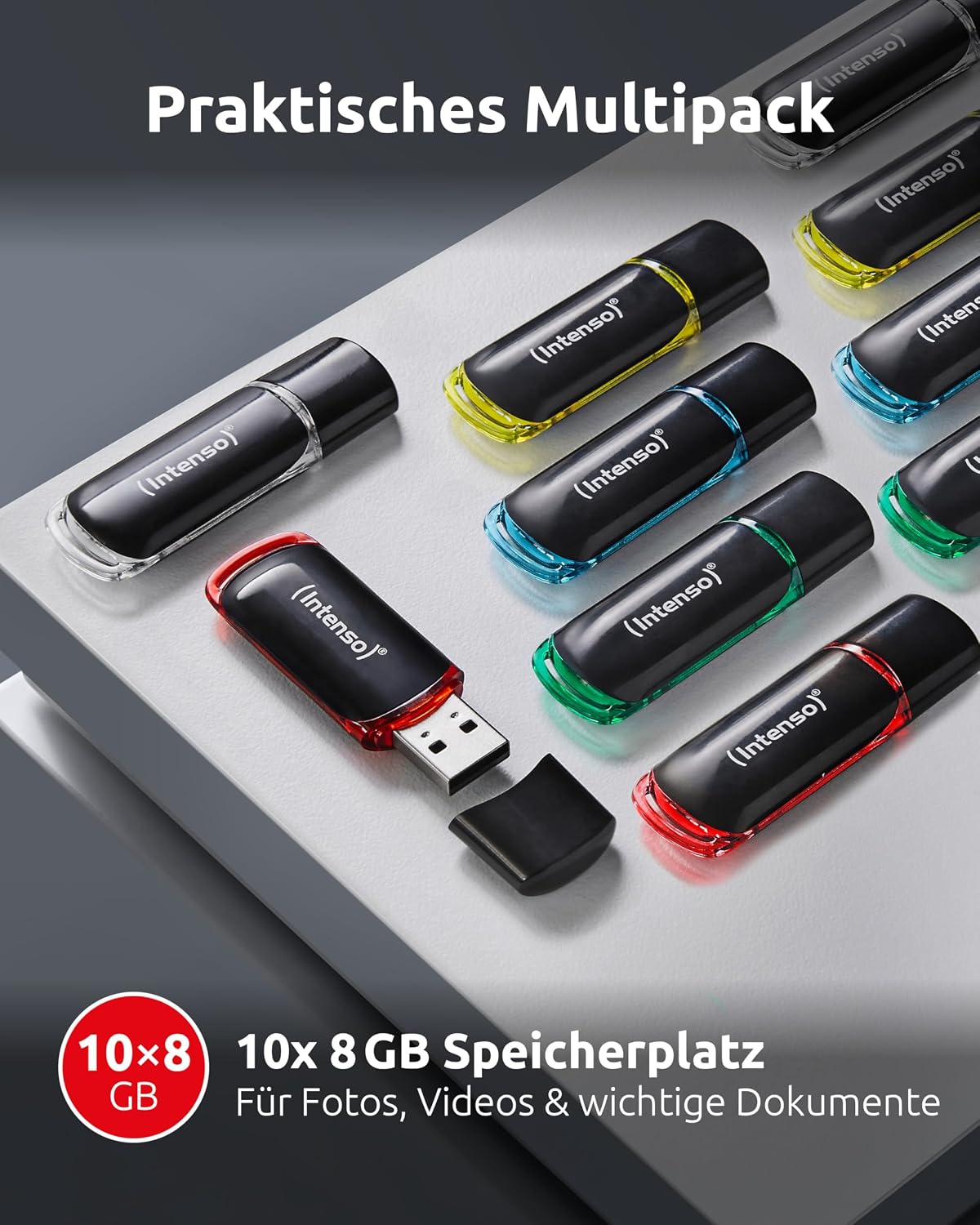 Detalle de Intenso Business Line Multipack 10 pamięci USB 8 GB, USB 2.0 USB-A