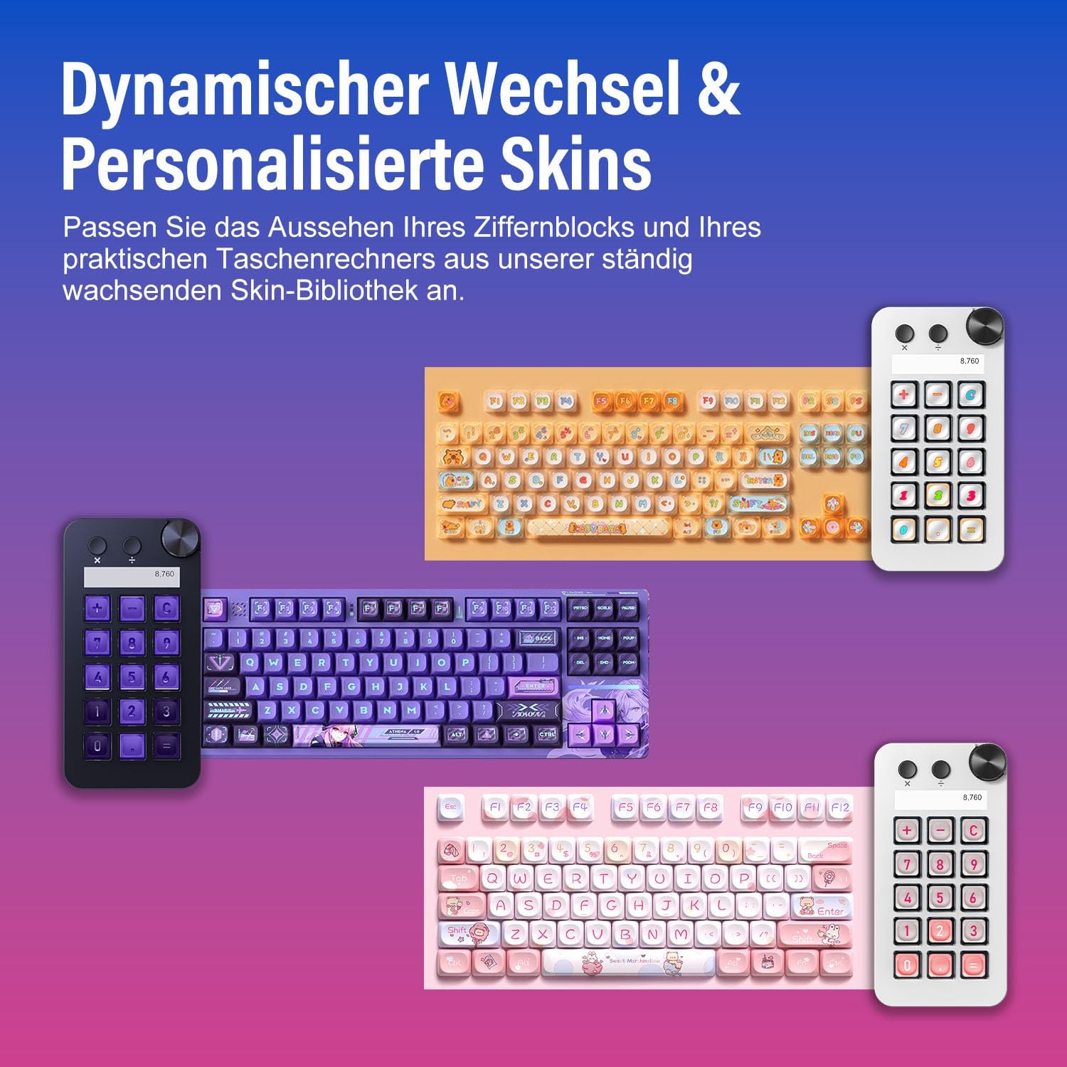 Detalle de TreasLin N1 3-in-1 Macro Keypad: LCD-Keys, Numpad & Calculator – Der flexible Stream-Controller