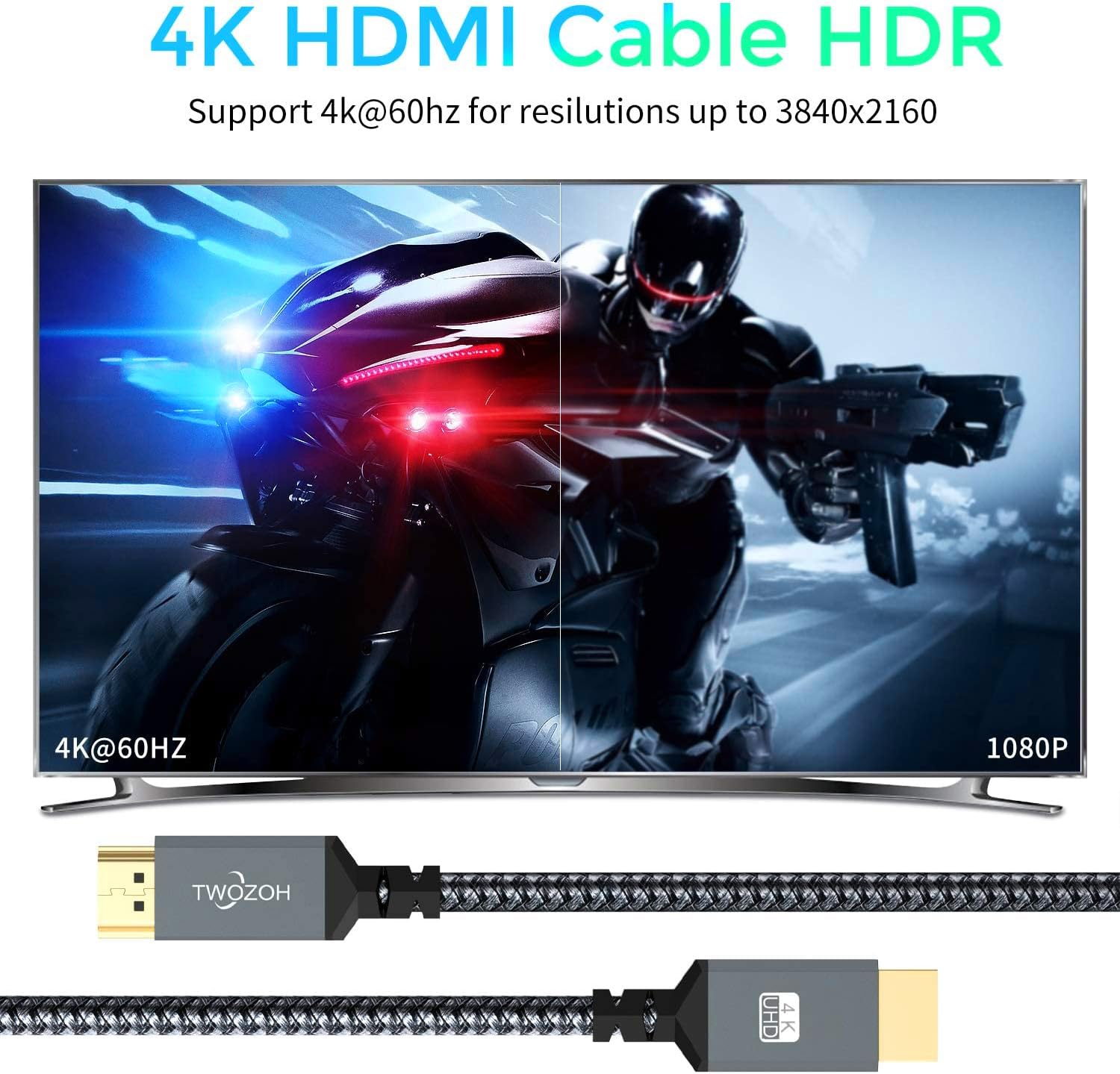 Thumbnail 3 de Twozoh Cable HDMI 4K 10M