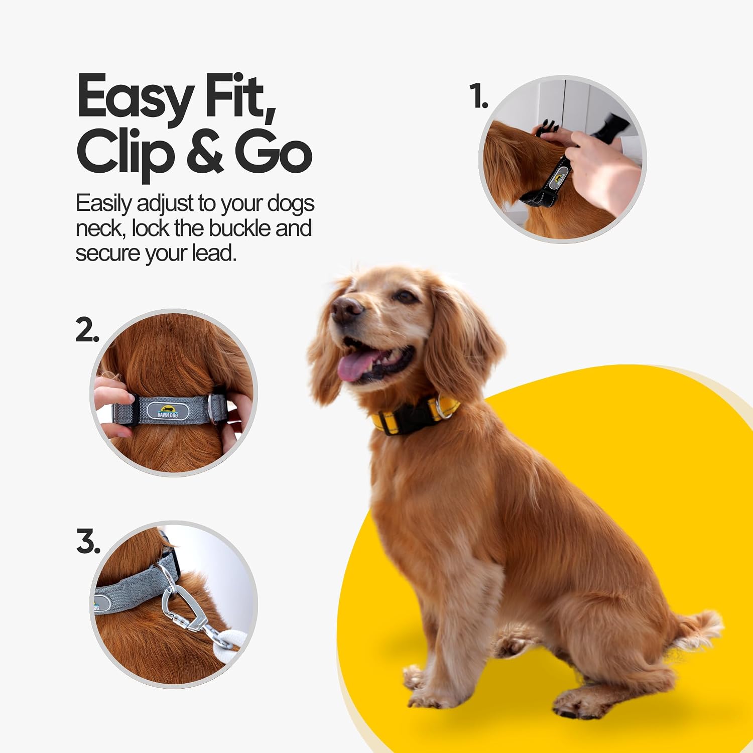 Detalle de Dawn Dog Collar Large - Reflective, Soft & Padded Breathable Nylon Collar