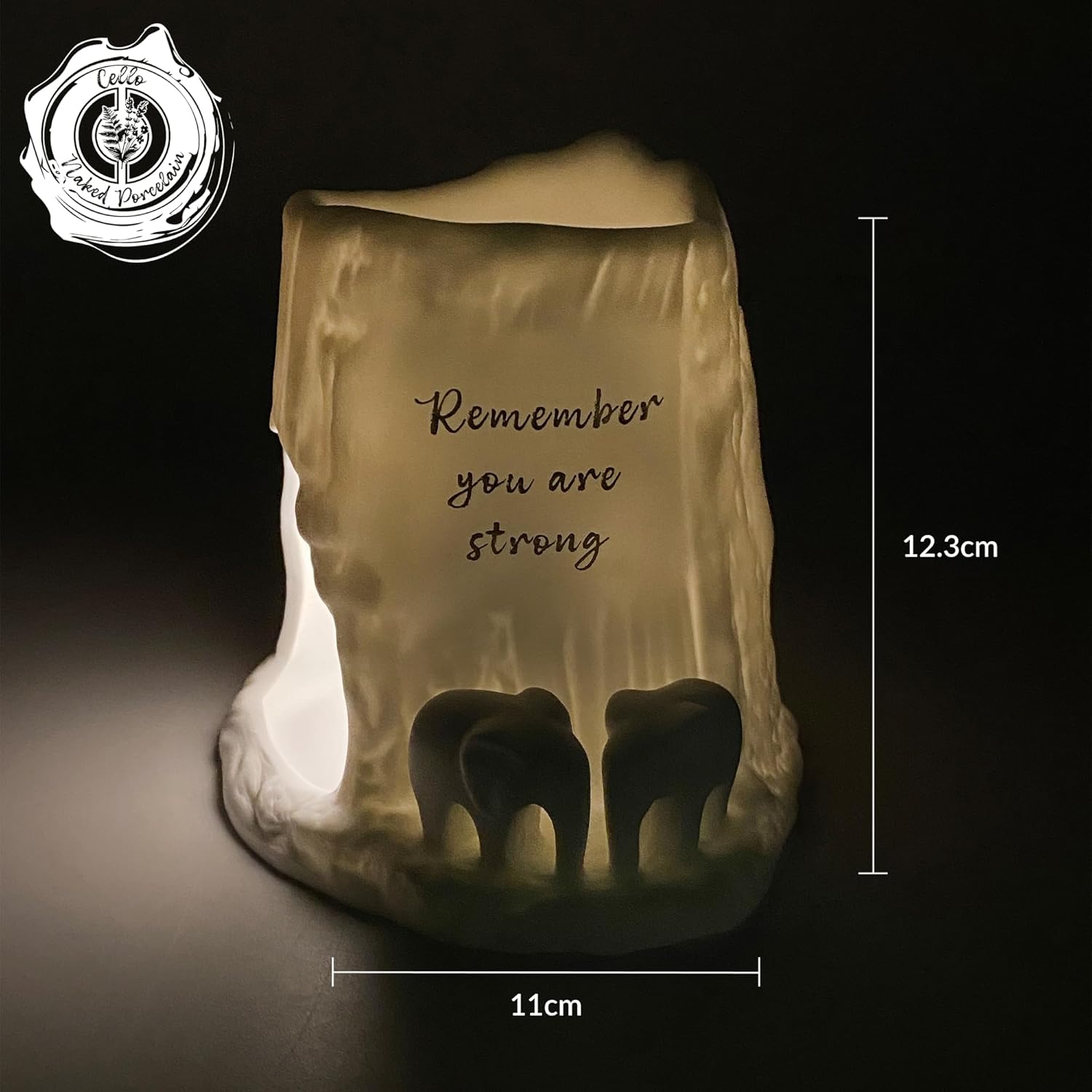 Thumbnail 2 de Cello Elephant Tealight Burner porcelain décor (wax melt & essential oil burner) – Remember You Are Strong