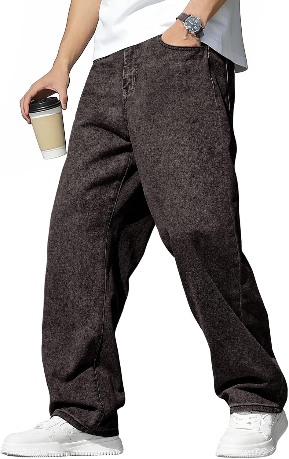 Detalle de JMIERR Herren Baggy Jeans mit Stretch – weite Loose-Fit Denim Hose im Vintage/Y2K Streetwear Look