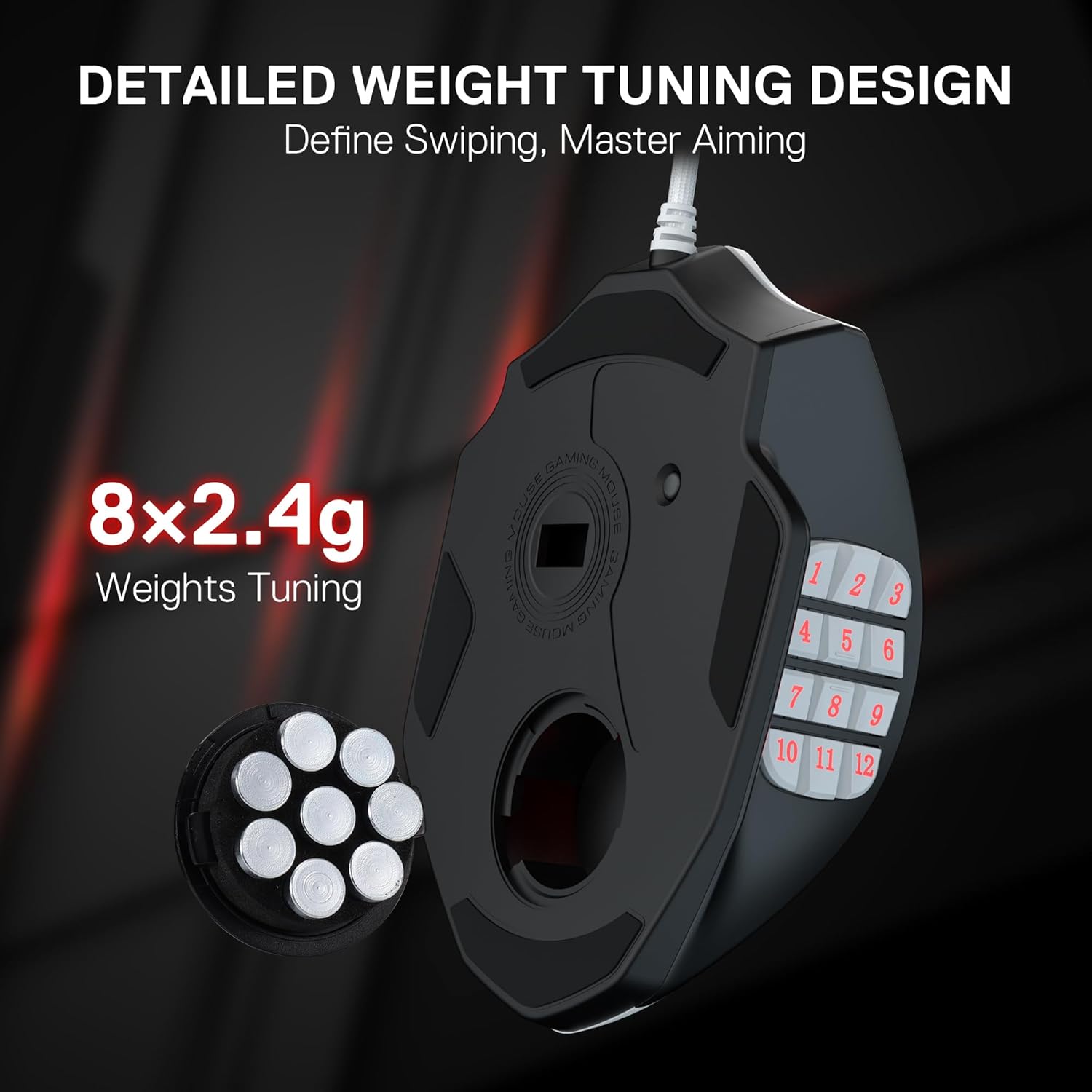 Thumbnail 4 de Redragon M908WB Impact RGB gaming mouse with 12 side buttons, up to 24,000 DPI and programmable macros