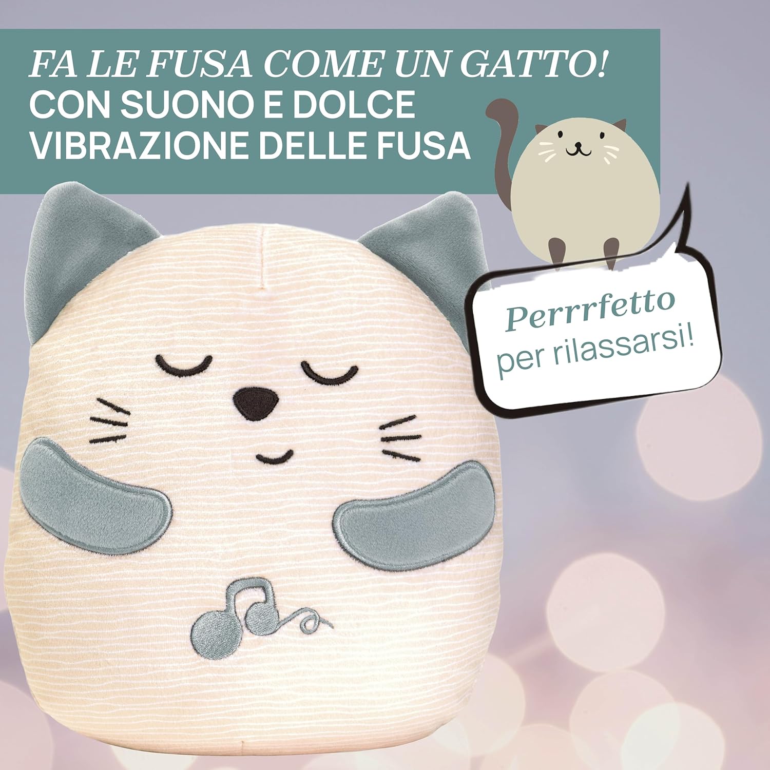 Thumbnail 2 de Chicco Gattino Dolci Fusa – Peluche elettronico interattivo che ronrona e riproduce vibrazioni e musica classica