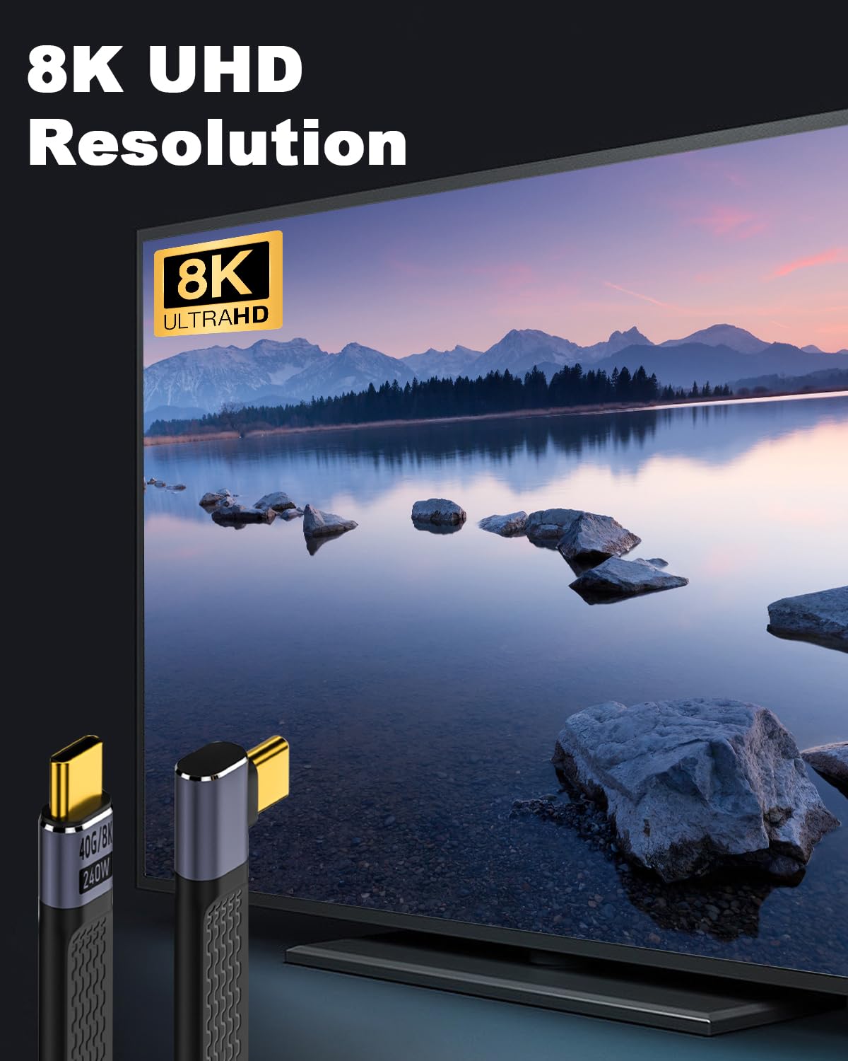 Thumbnail 3 de Maxhood 5-inch USB-C to USB-C cable (Right-angle) – 40Gbps, up to 240W PD 3.1, USB4/Thunderbolt 4