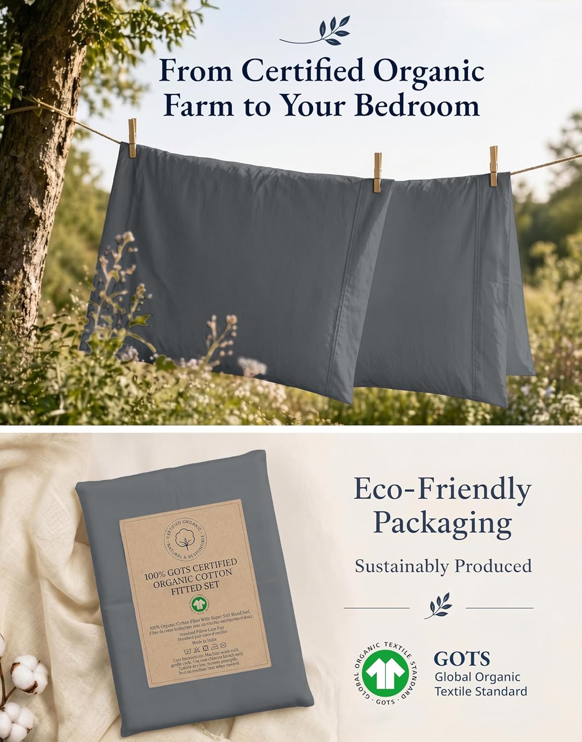 Detalle 2 de Lane Linen Organic Cotton Fitted Sheet