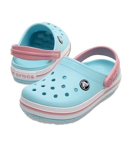 Detalle de Crocs Unisex Kinder Crocband Clog K Clog, Ice Blue/White – Größe 28/29 EU