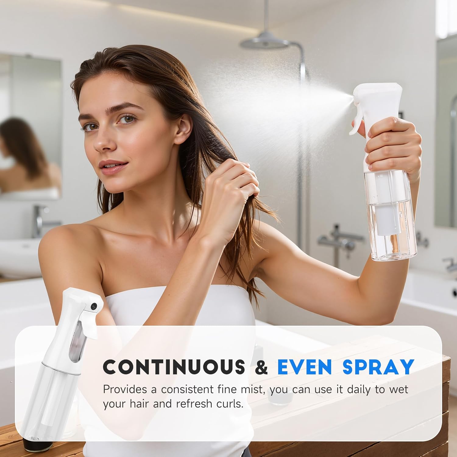 Thumbnail 4 de Plaode 3-Pack Continuous Spray Bottles (Ultra Fine Mist), Refillable Mist Sprayers for Hair, Plants, Pets, Cleaning & Skincare