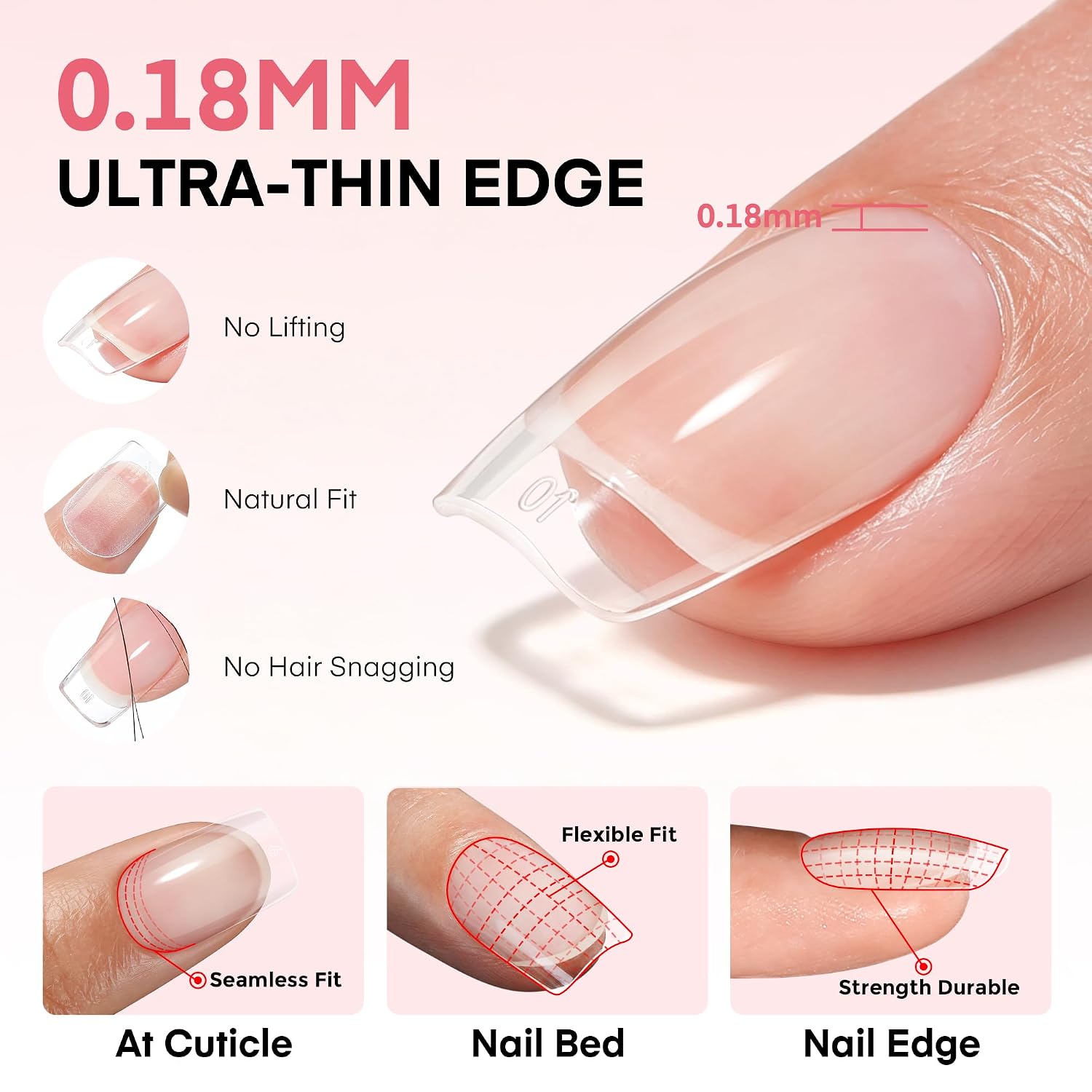 Thumbnail 4 de UNA GELLA Short Square Gel Nail Tips, 150 Pieces