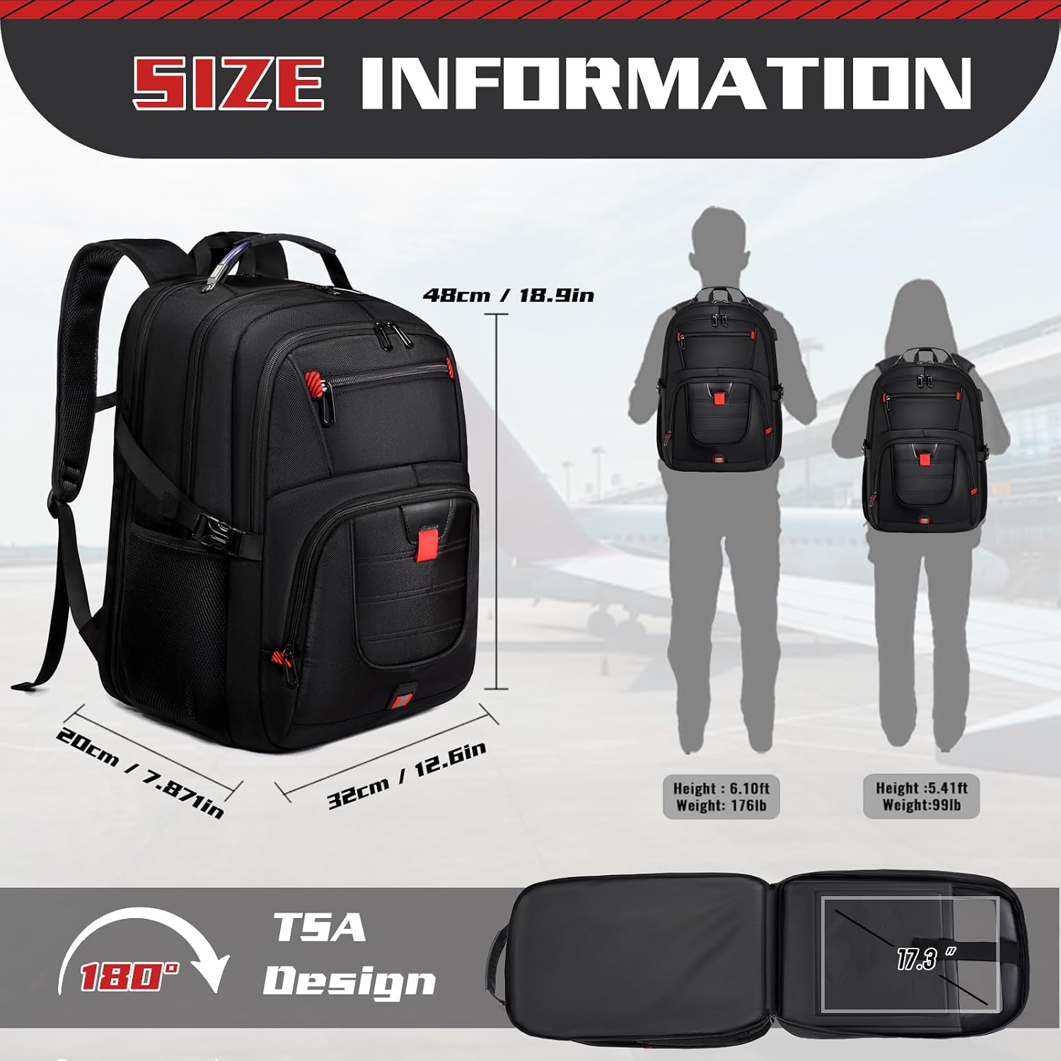 Detalle 2 de Z-MGKISS Travel Backpack 17.3" anti-theft laptop bag