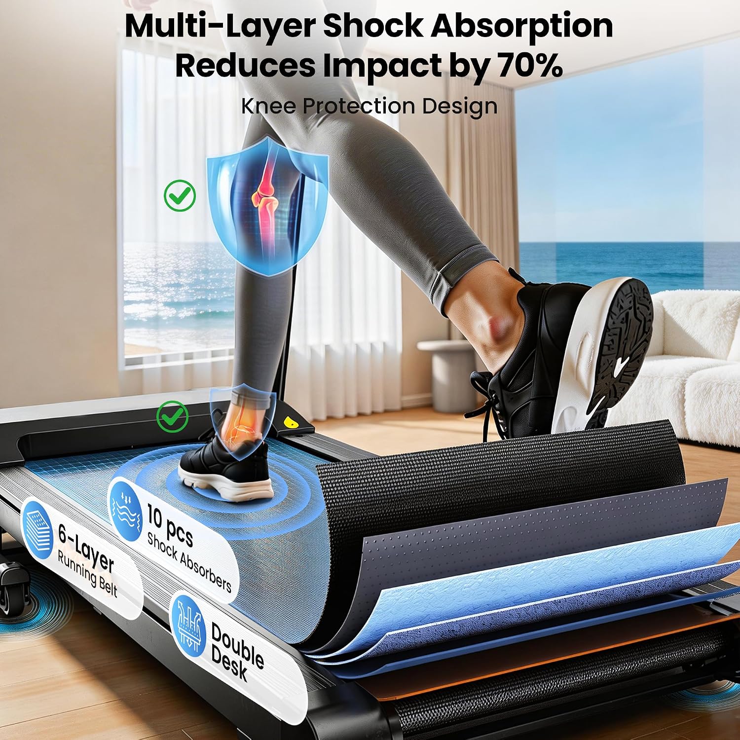 Thumbnail 6 de JAGJOG 15% Auto Incline Foldable Treadmill, 14 km/h, 3.0 HP Motor