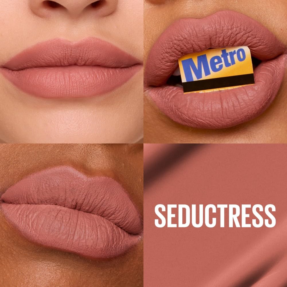 Detalle de Maybelline New York Super Stay Matte Ink Lippenstift Nr. 65 Seductress – langanhaltend, matt und präzise