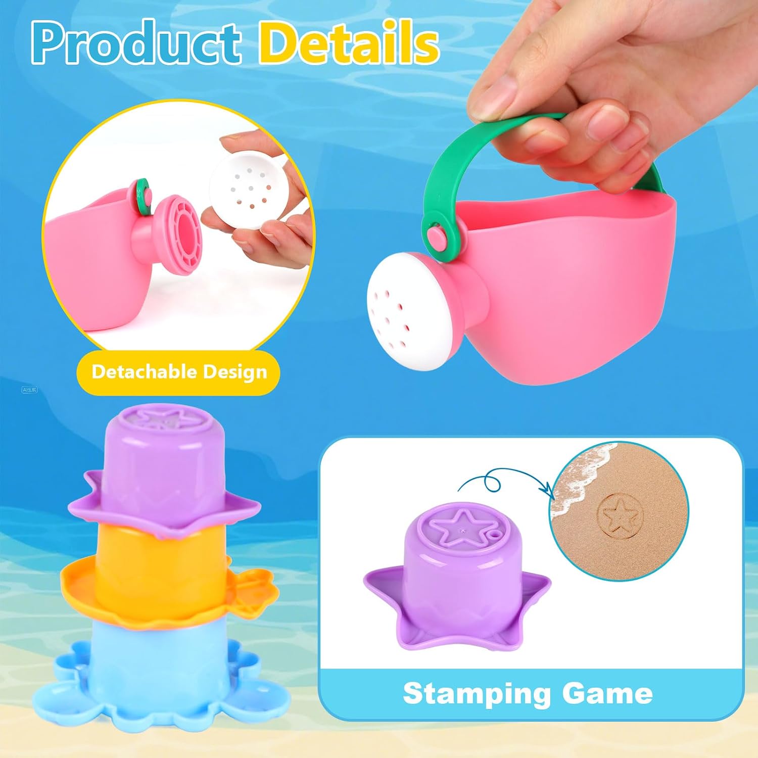 Thumbnail 3 de Bath Toys for 1 Year Old — 10-Piece Toddler Set (No Mould) for 1–4 Years