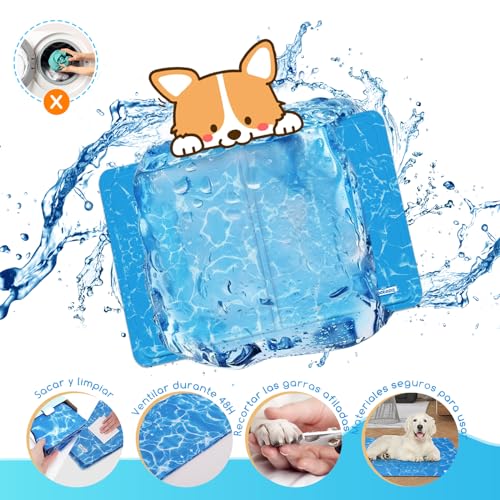 Detalle de Nobleza Alfombrilla refrescante para mascotas grandes (90 × 50 cm) – Auto refrigerante y no tóxica