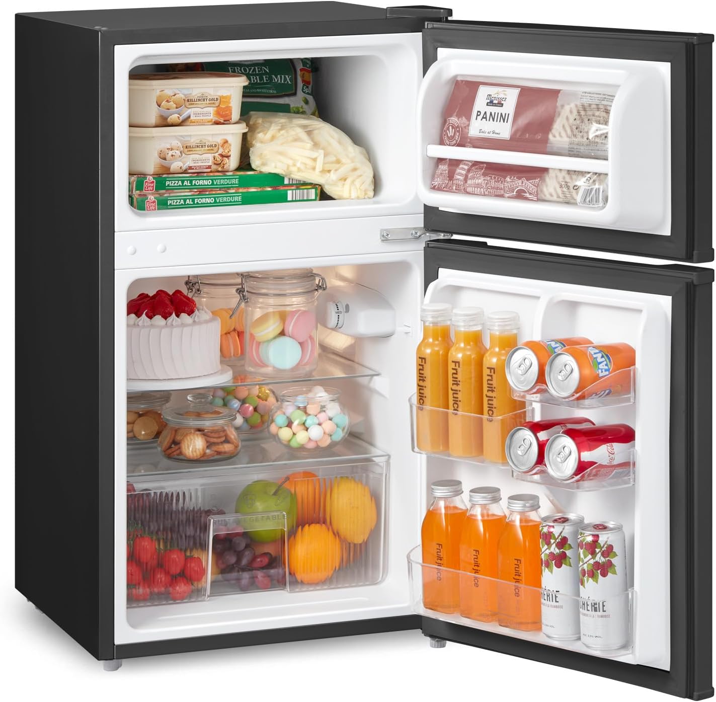 COMFEE' 87L Under Counter Fridge Freezer, Reversible Door (RCT87BL2(E))