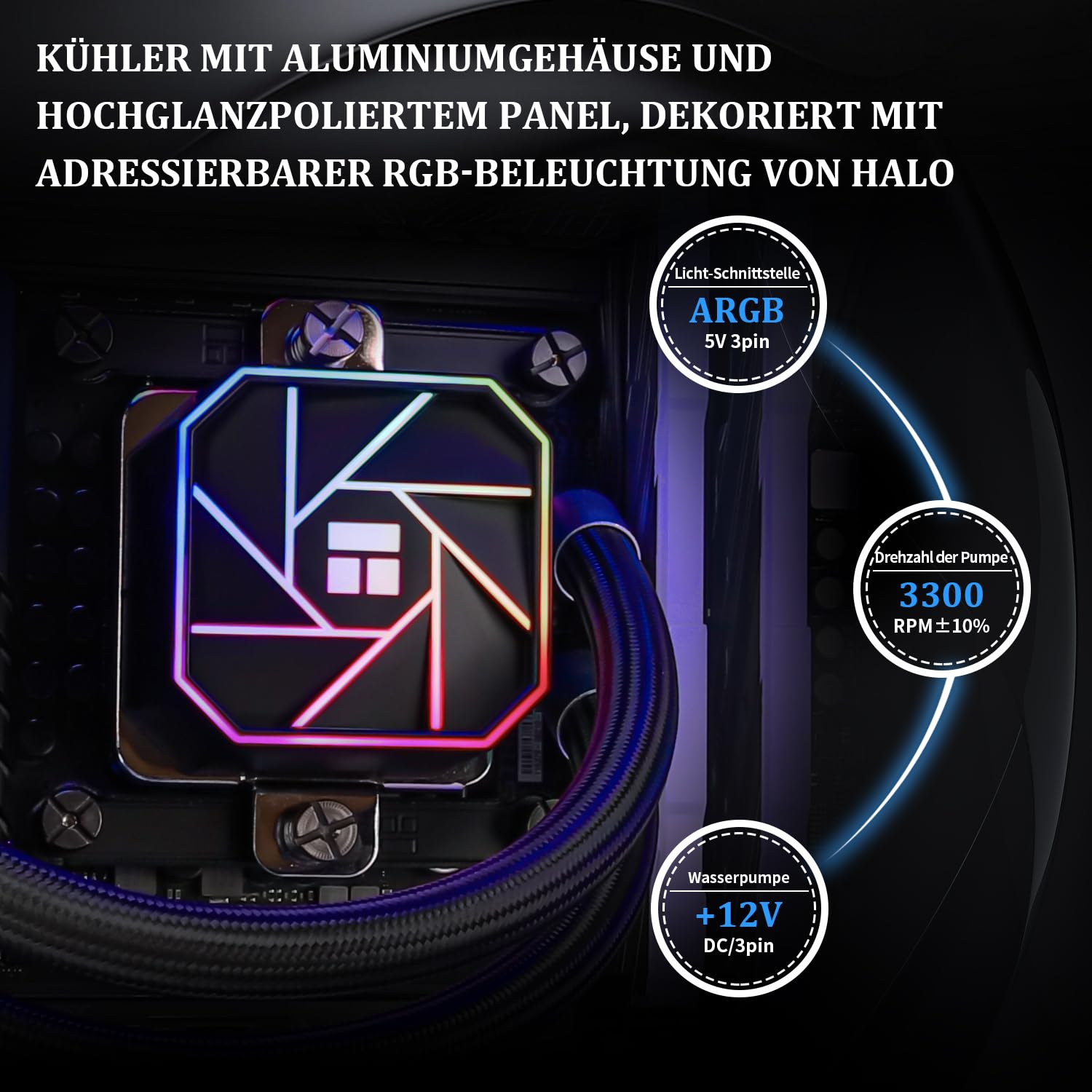 Thumbnail 3 de Thermalright AQUA ELITE 240 V3 – 240-mm AIO Flüssig-CPU-Kühler mit 2×120-mm PWM-Lüftern für AMD AM4/AM5 & Intel LGA