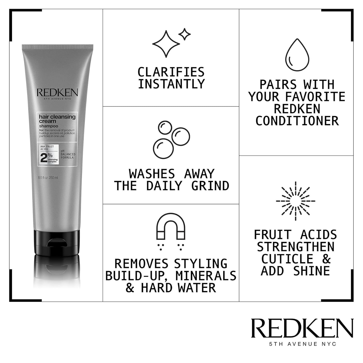 Thumbnail 2 de Redken Hair Cleansing Cream – Tiefenreinigung mit AHA-Fruchtsäure, silikonfrei, 250 ml